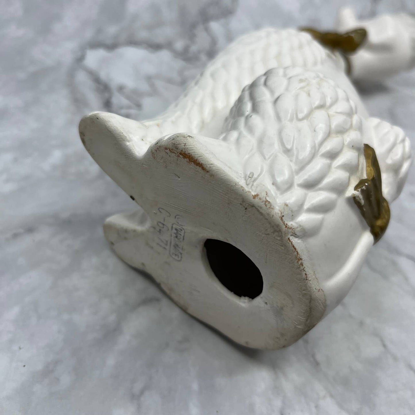 MCM Atomic Napcoware Long Neck Poodle Ceramic Faux Pearl Earrings 11" TI9