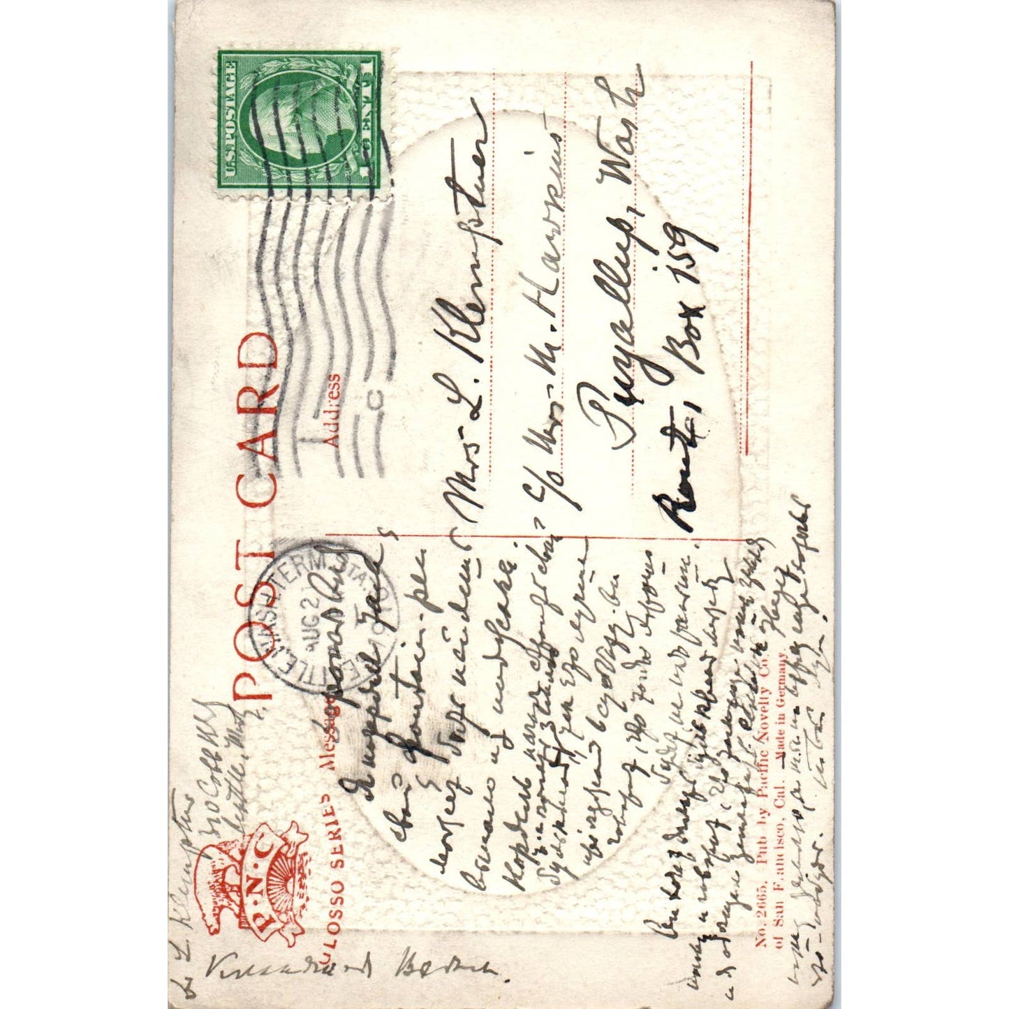 Antique Postcard Totem Pole, Pioneer Place Seattle Washington TD9-W2