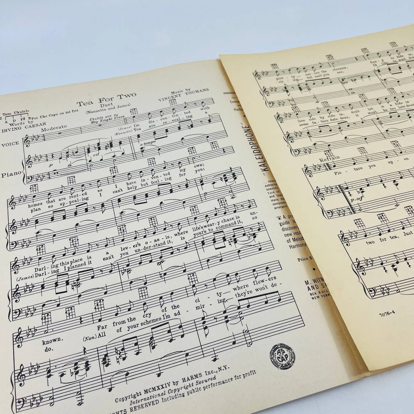 1924 Tea for Two Anna Neagle No, No, Nanette Vincent Youman Sheet Music
