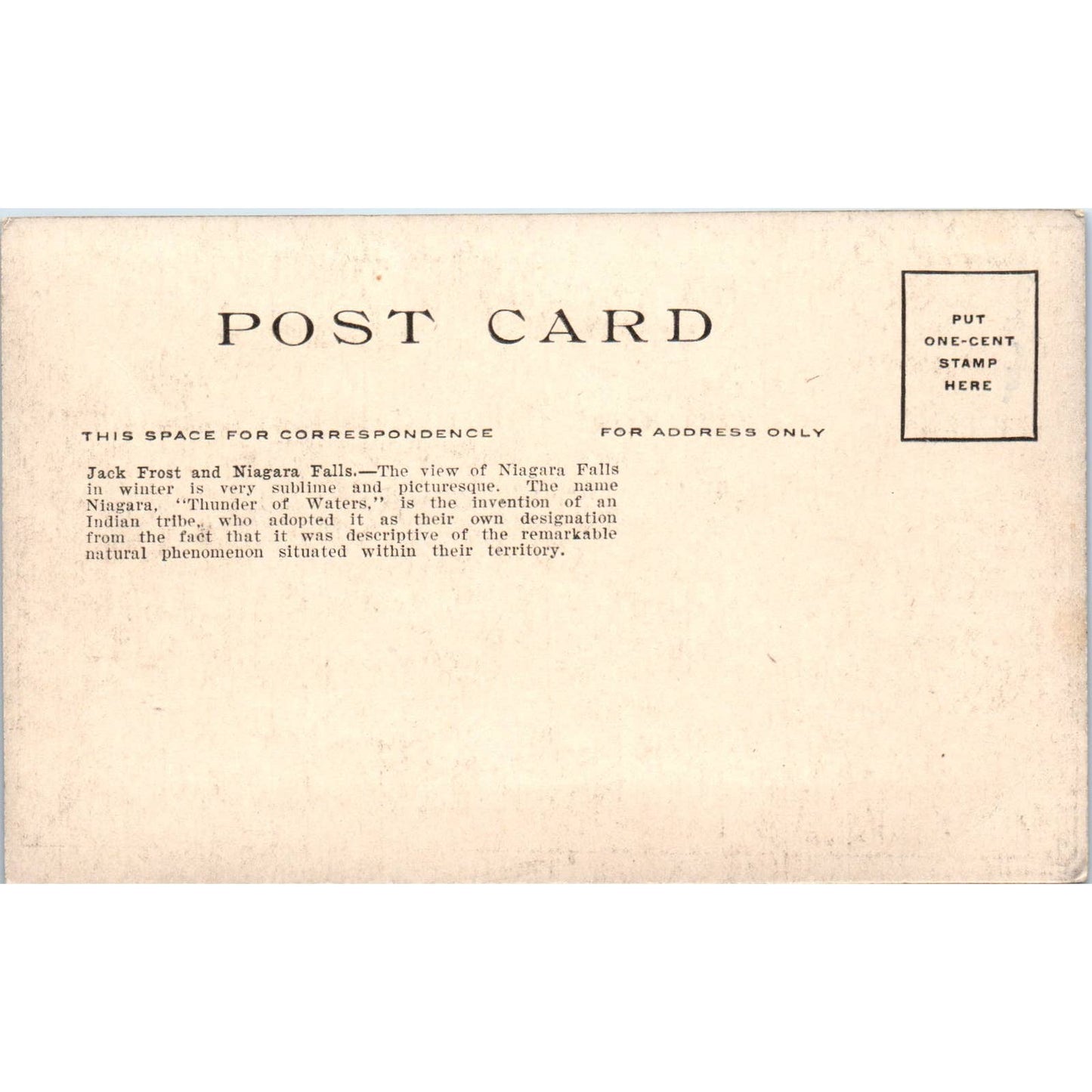 Jack Frost and Niagara Falls c1910 Original Postcard TK1-24
