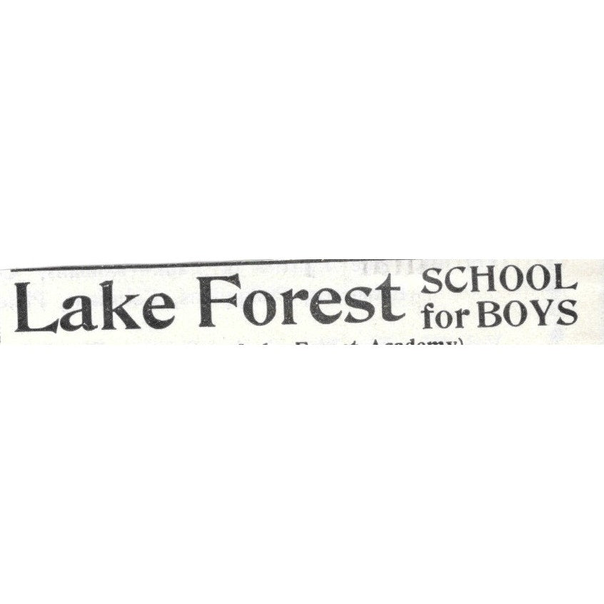 Lake Forest School for Boys Joseph Curtis Sloane Lake Forest IL 1903 Ad AK5-S35