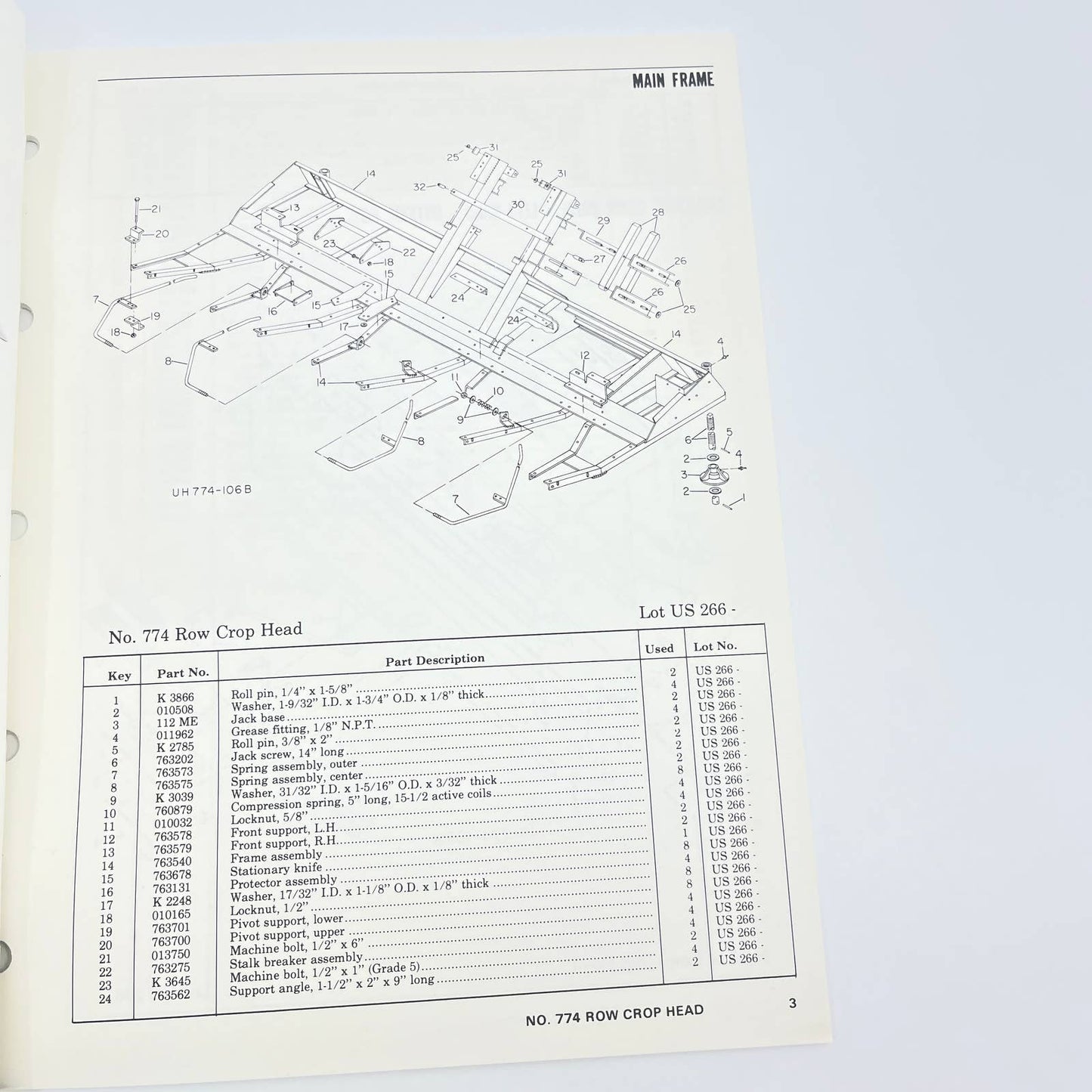 Original 1979 New Idea Repair Parts List US 49 774 Four Row Row Crop Head TB9