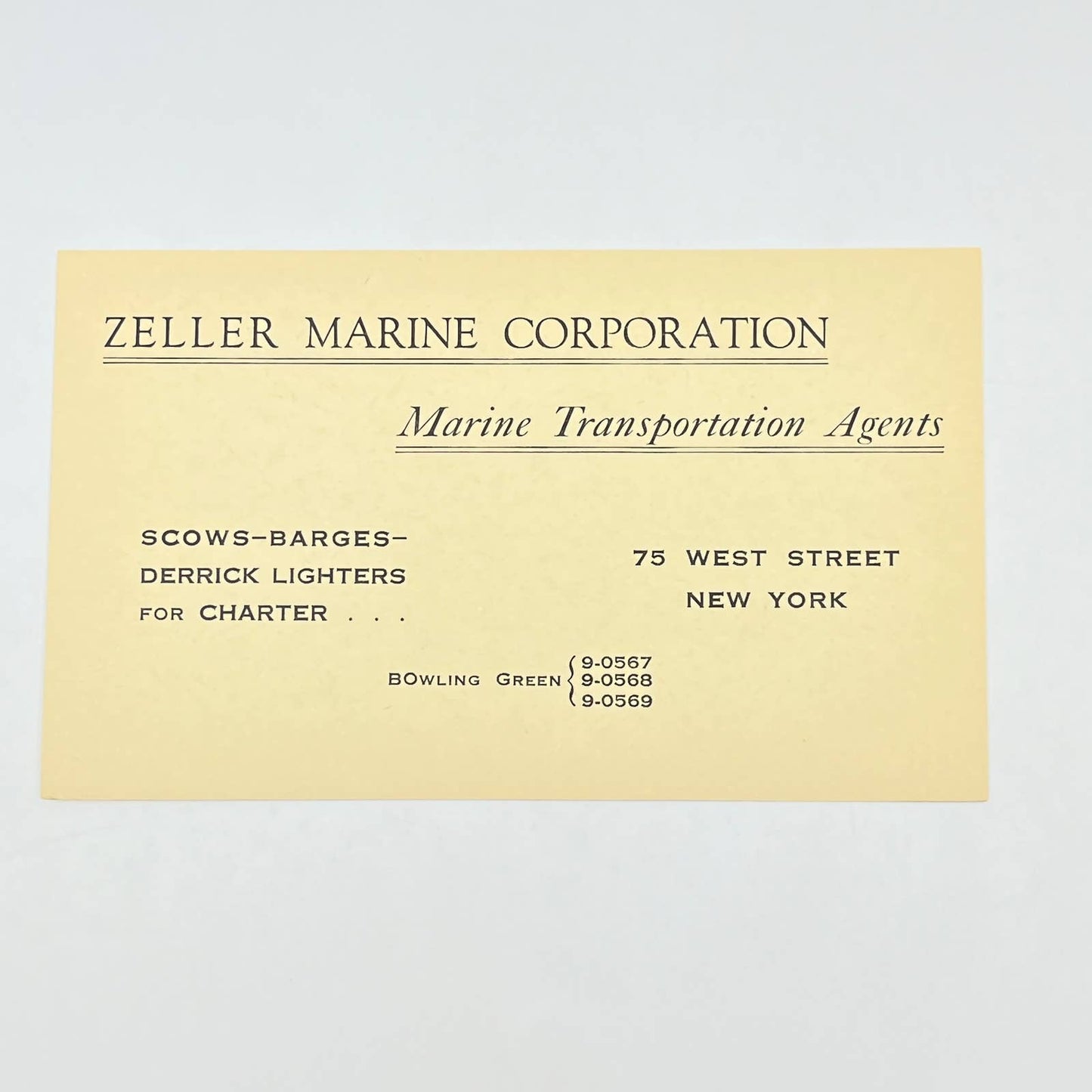 c1940 Ad Postcard Zeller Marine Corporation Scows Barges Derricks New York AB6