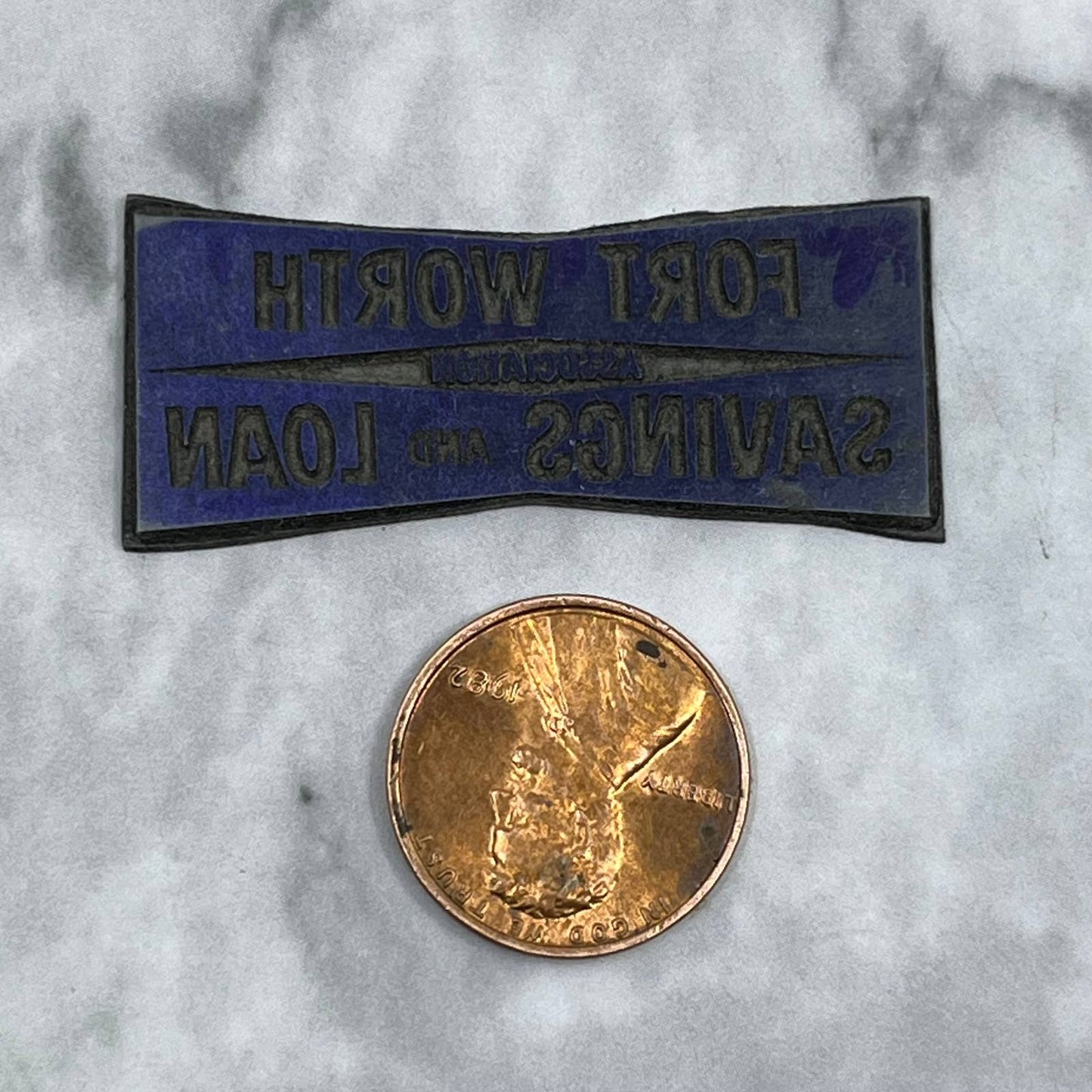 Vintage Letterpress Printers Block Plate Fort Worth Savings and Loan SE836
