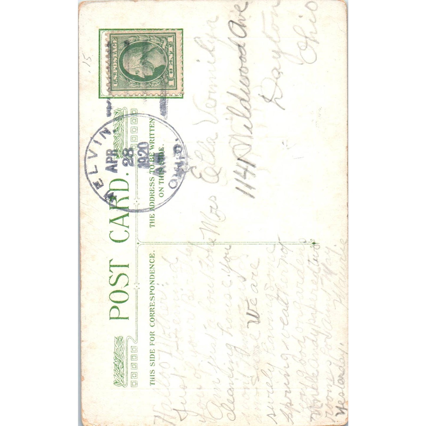 1920 Winsch Back Birthday Four Leaf Clover - Original Postcard TJ7-RP3