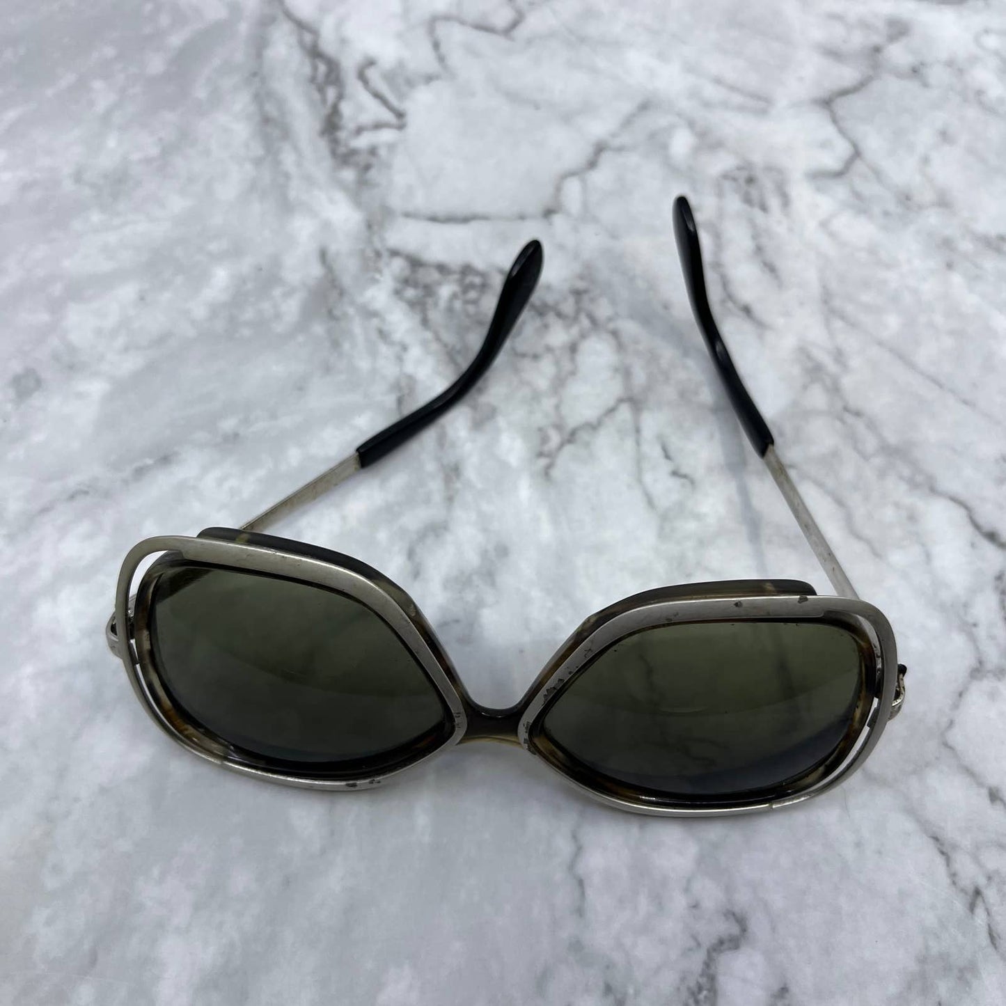 Silhouette 1978 Tortoise Shell Cut Out Eye Sun Glasses Frames Mod 500 5.25” TA9