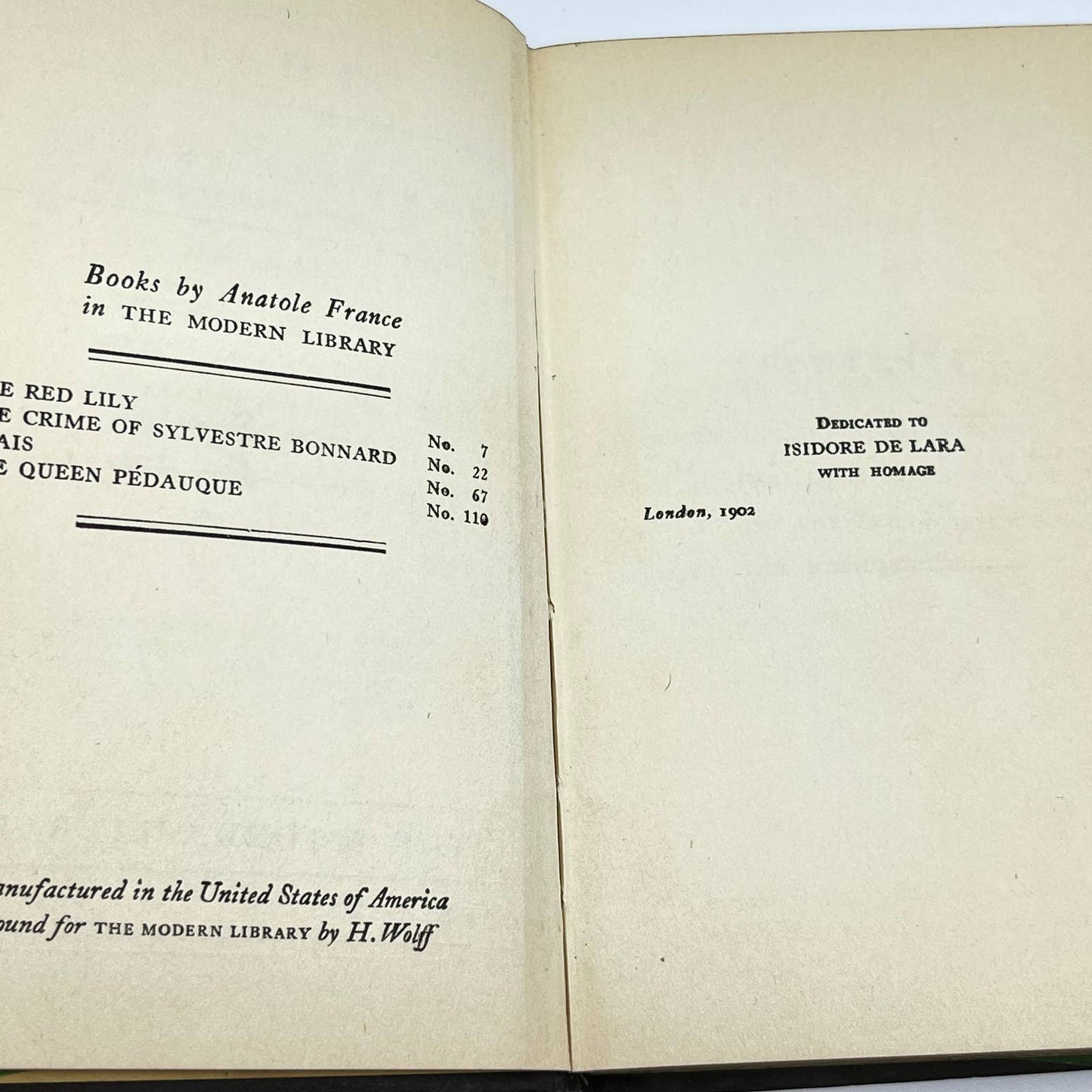 1920s Thaïs Anatole France Modern Library #67 w/ Dust Jacket TF2
