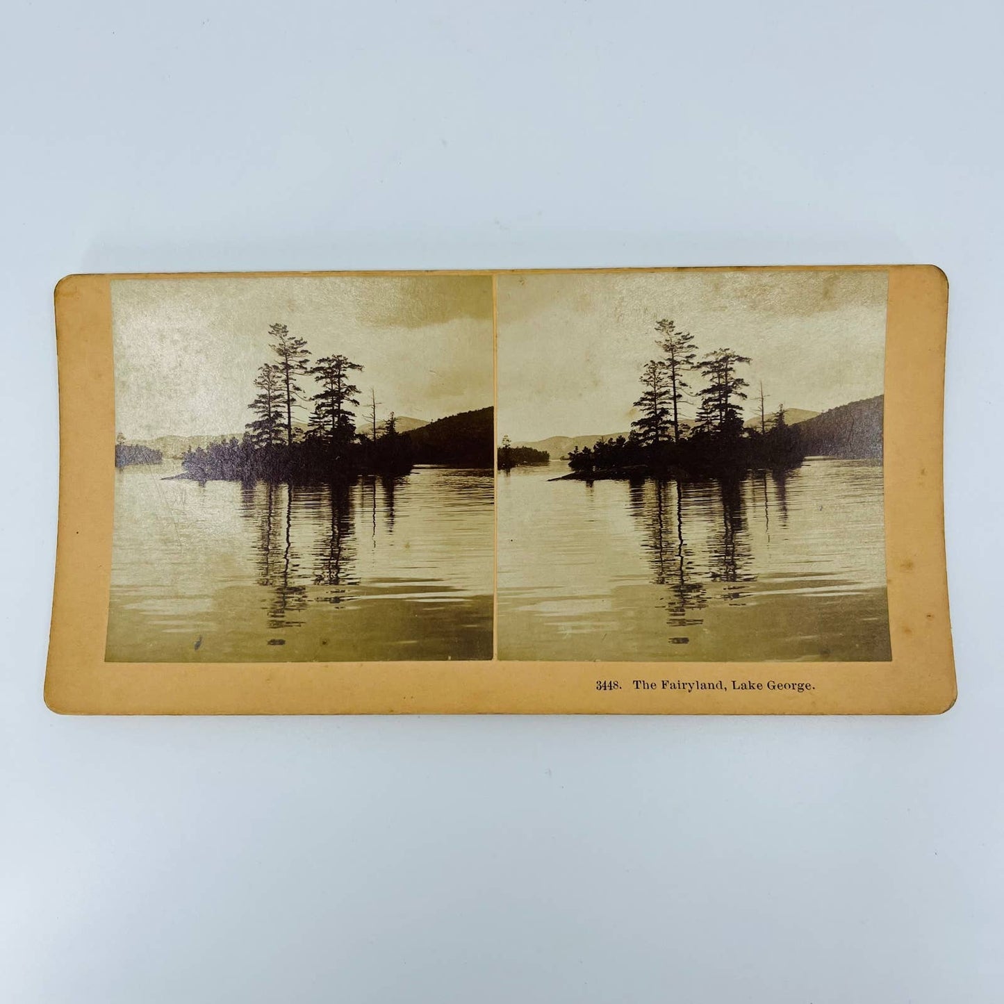 1880s Stereoview Card The Fairyland Lake George New York Island View