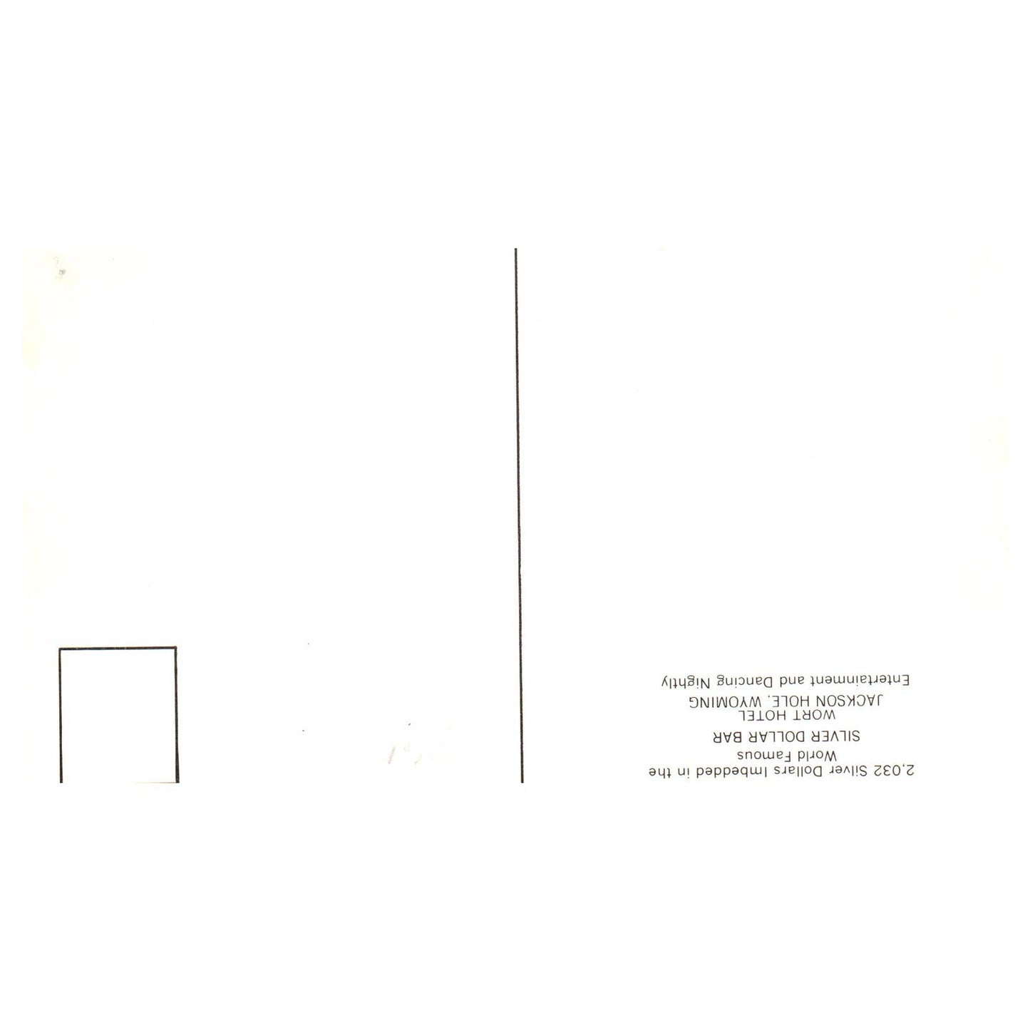 Silver Dollar Bar Wort Hotel Jackson Hole Wyoming - Postcard TJ8-2