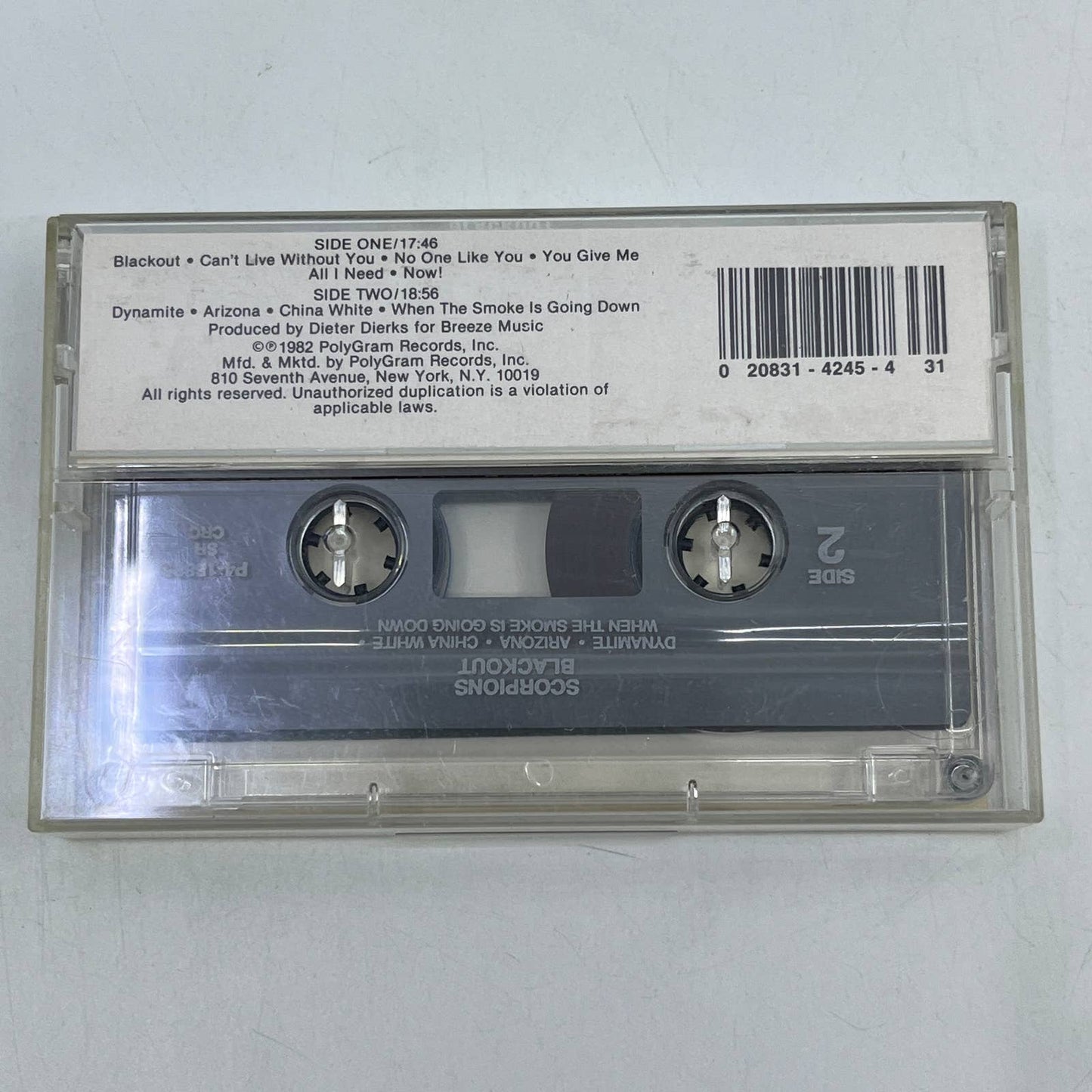 SCORPIONS - BLACKOUT Cassette 1982 Polygram/Mercury Records TD2