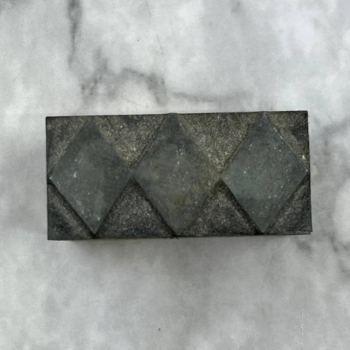 Vintage Printing Letterpress Printers Block Plate Argyle Diamond Pattern TJ511