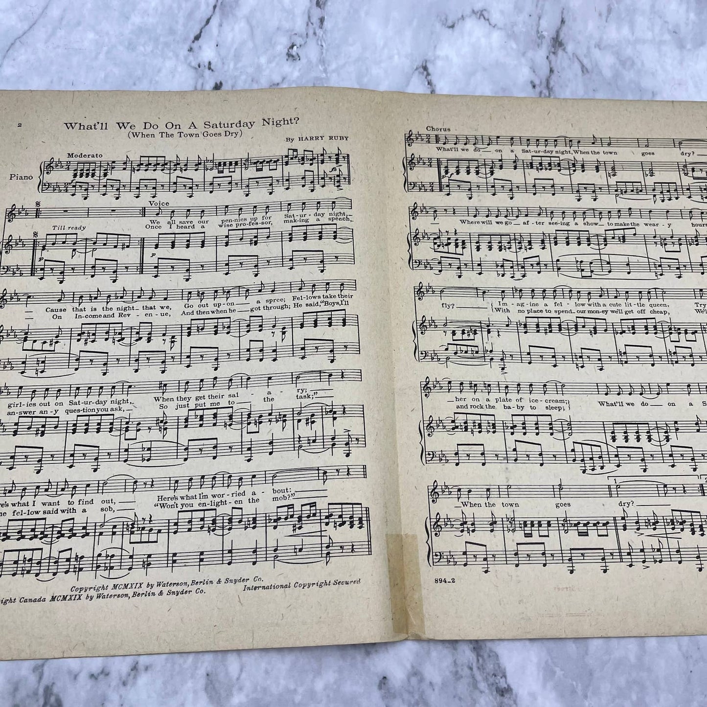 Vintage 1918 What’ll We Do On A Saturday Night Sheet Music Harry Ruby TJ4