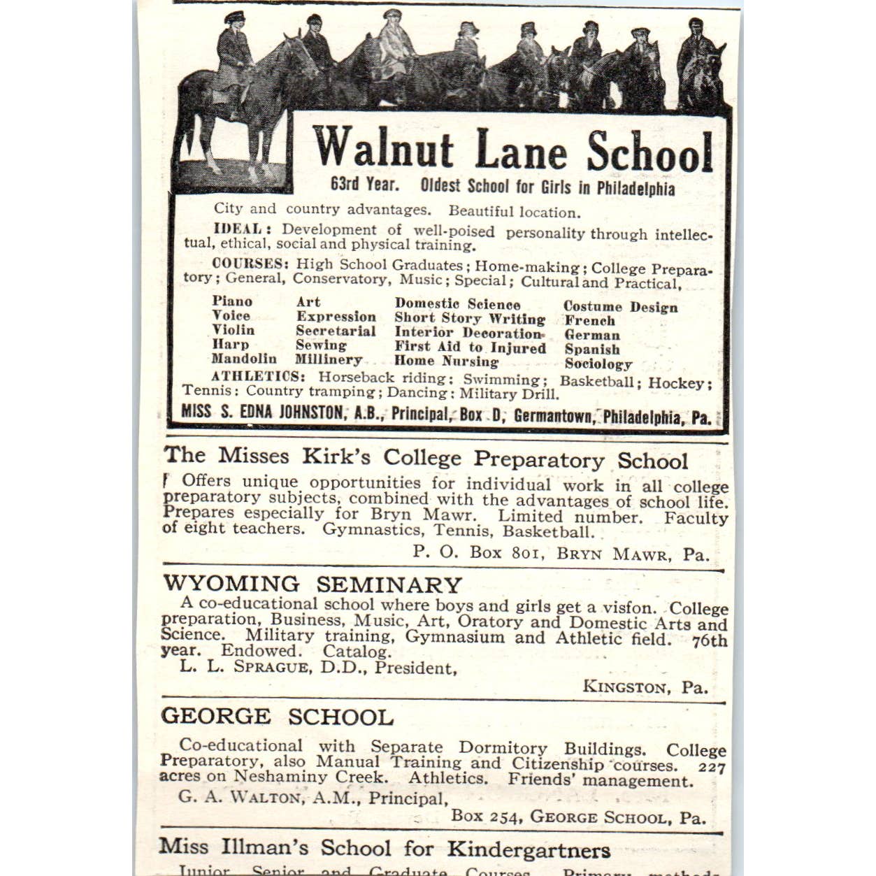 c1920 Harper's Magazine Ad - Devon Manor Girls School Langdon Caskin Devon EA3-4