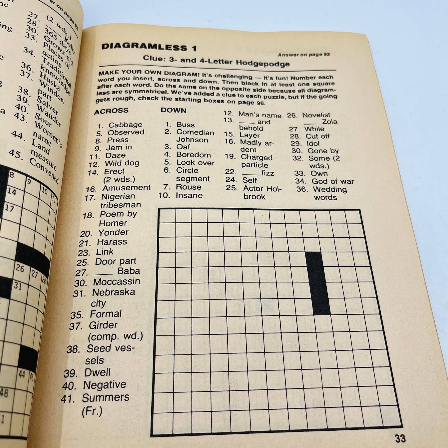 1981 NOS Finest Crossword Puzzles Book No. 6 UNUSED BA4