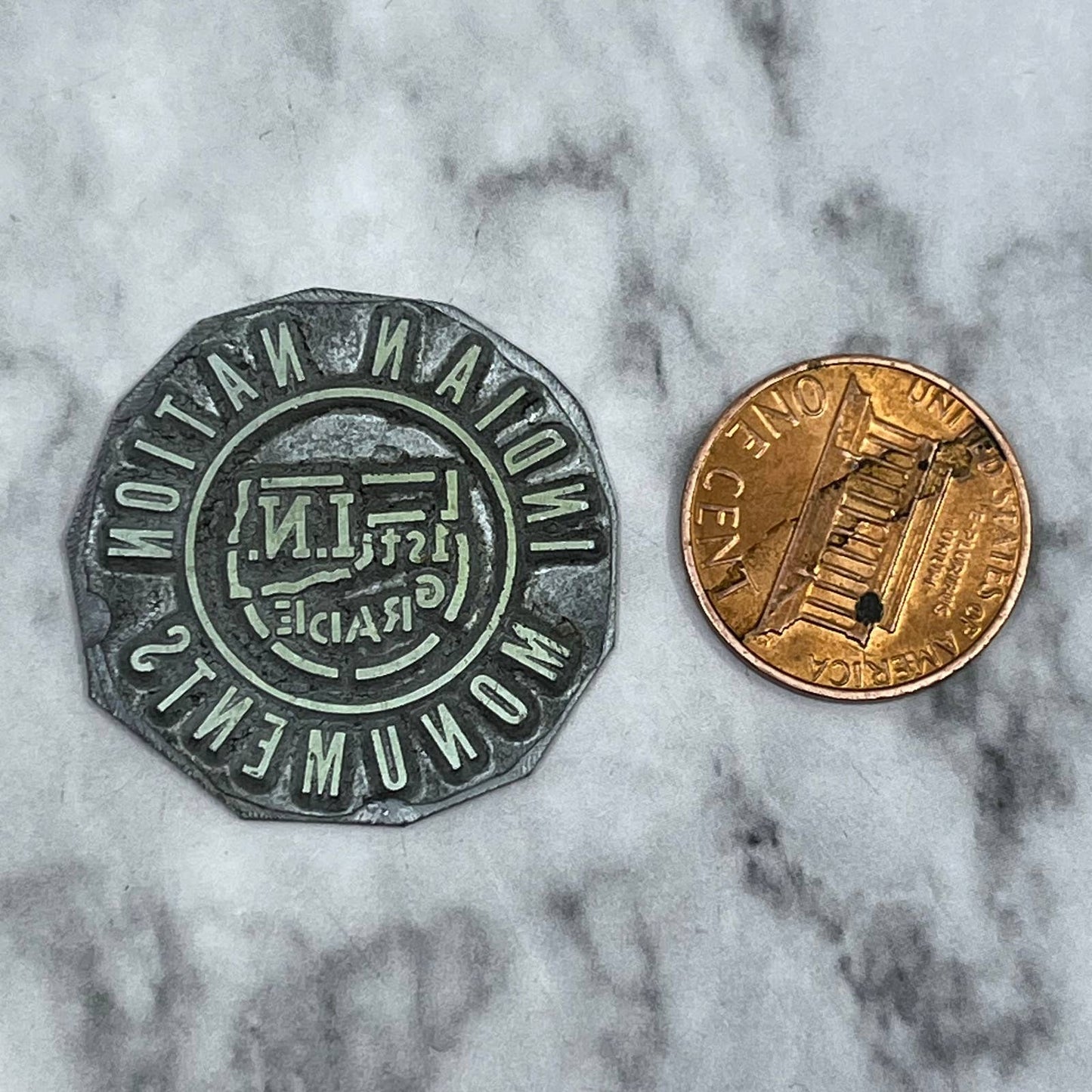 Vintage Letterpress Printers Block Plate Indian Monuments in 1st Grade TJ515