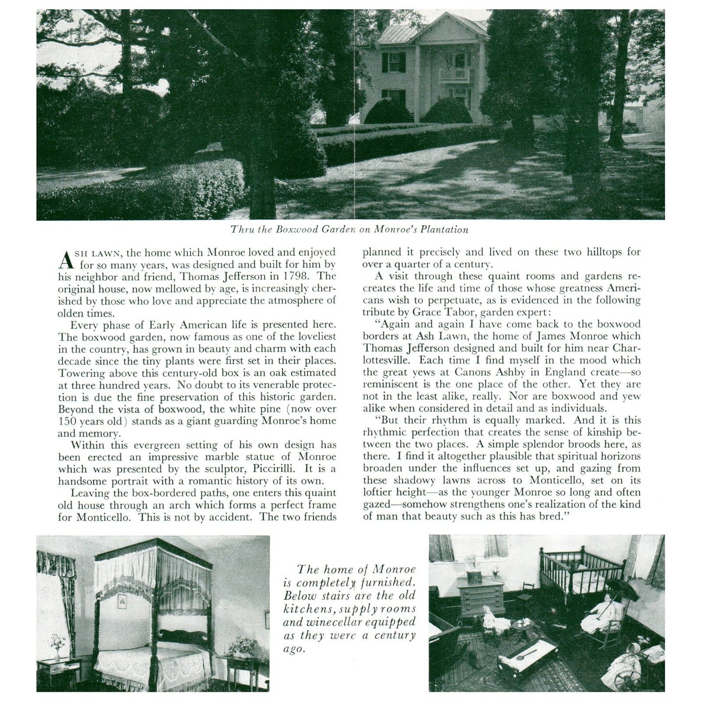 1950s Tourist Brochure Ash Lawn Charlottesville VA Home of James Monroe SE4