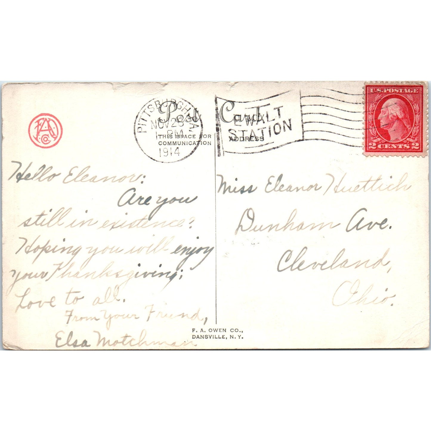 Thanksgiving Julia Woodworth Cupid Cards 1914 Original Postcard P1-14