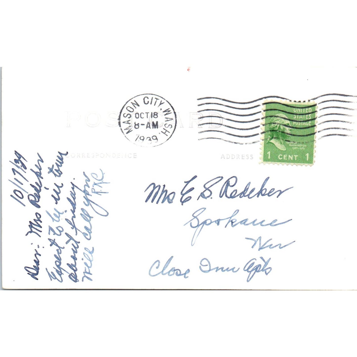 Vintage Postcard Upstream Face At Grand Coulee Dam Washington TD9-W2