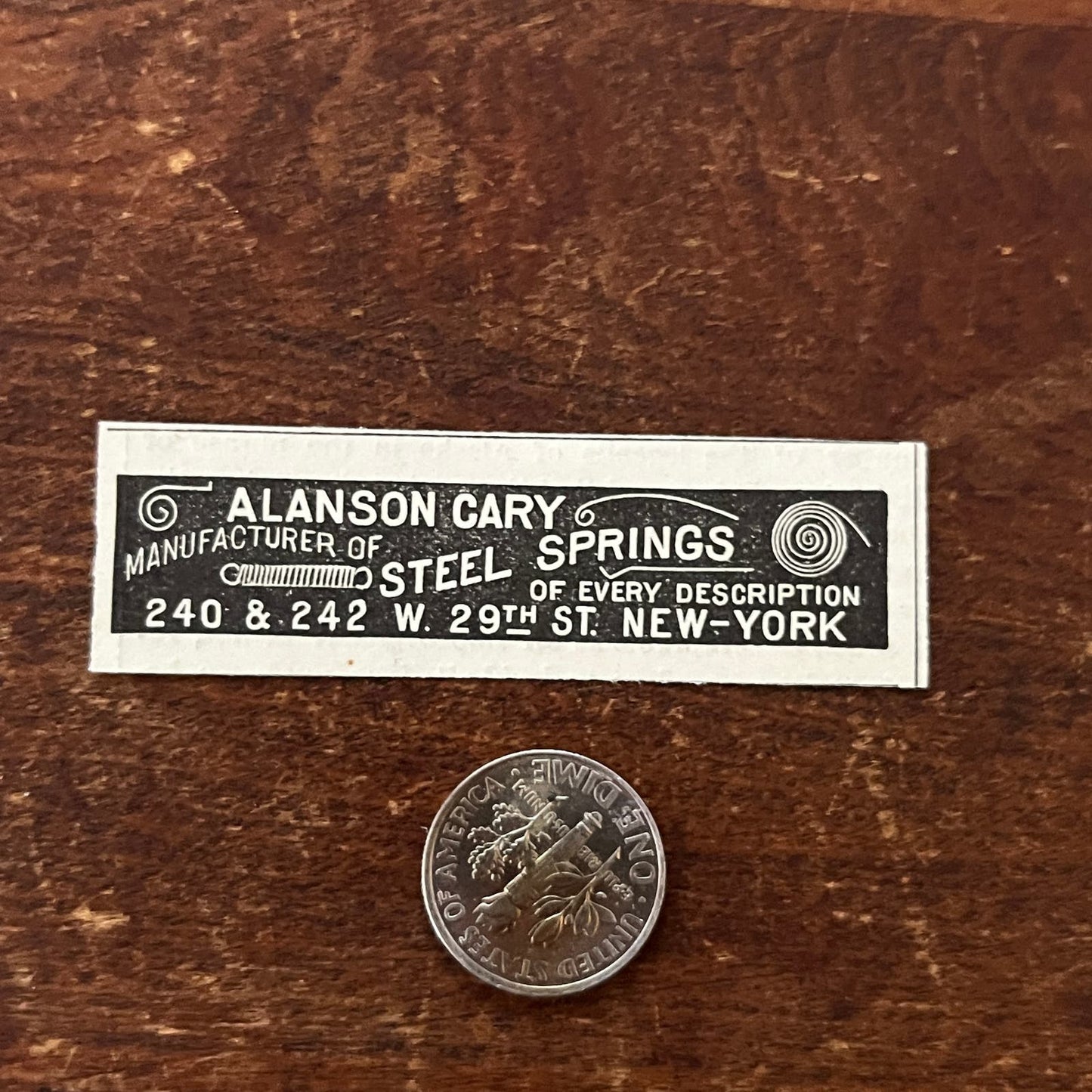 Alanson Cary Steel Springs NY Original Advertisement AD8-P28
