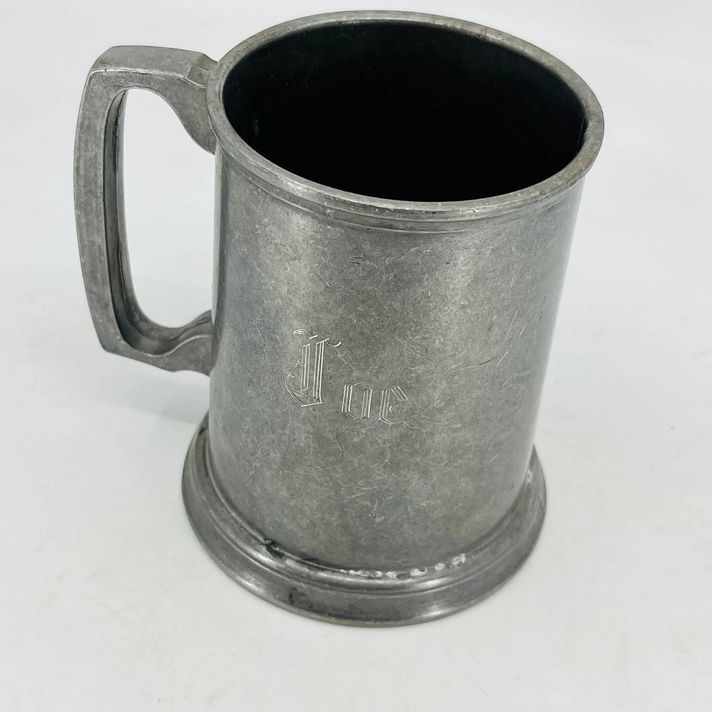 York Metalcrafters Colonial Tankard Stein Mug Personalized Monogram JOE 5” TC9