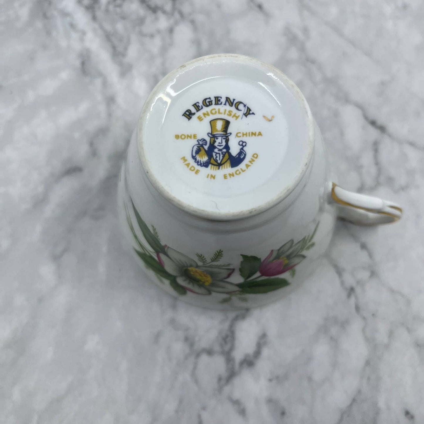 Vintage Regency English Bone China Tea Cup Christmas Rose TA1