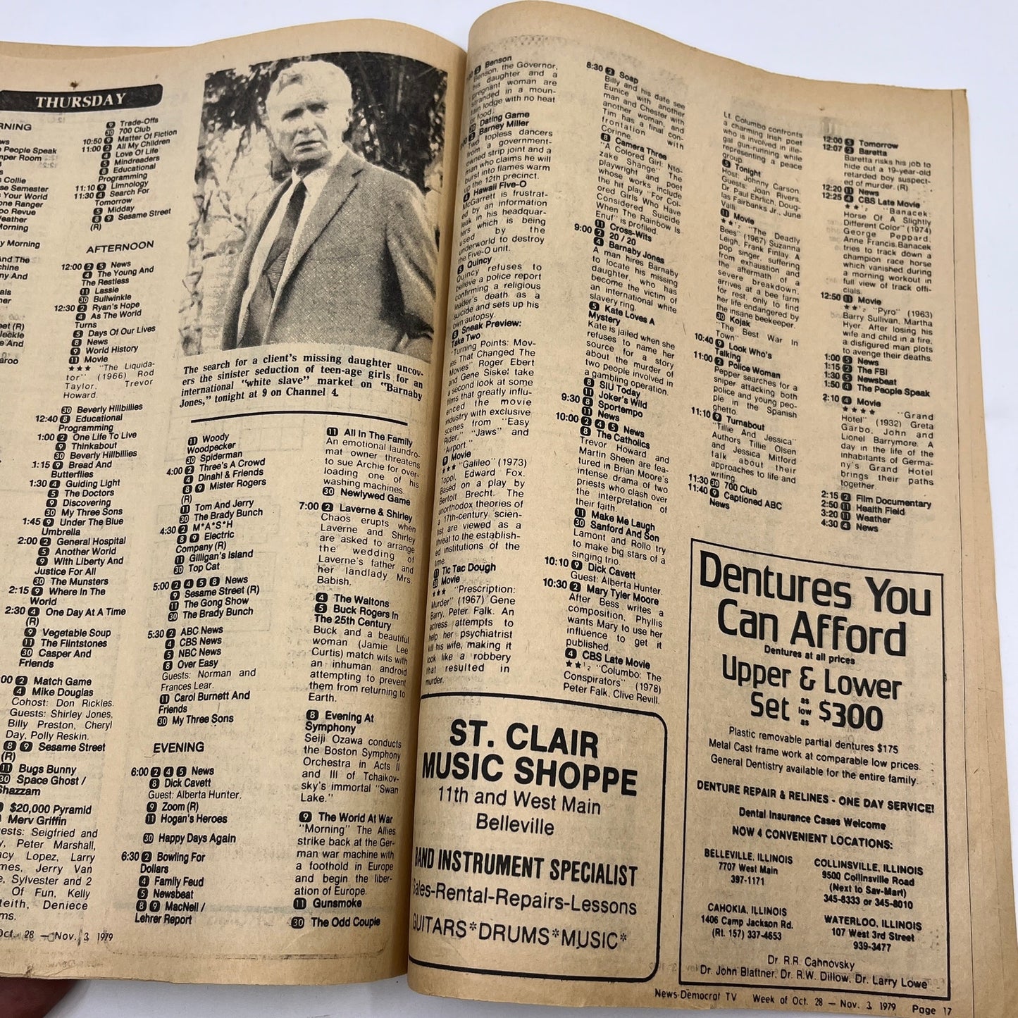1979 Oct 28 Bellville IL News-Democrat TV Listings Magazine Benson L4-1