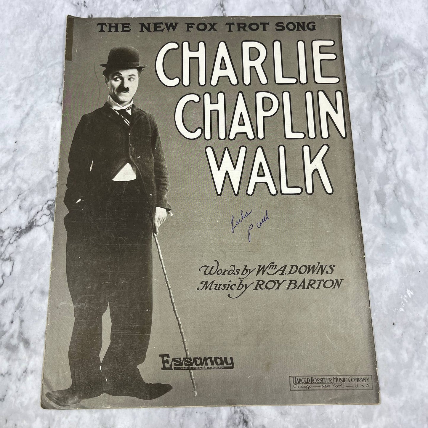 Charlie Chaplin Walk FoxTrot Wm A. Downs 1915 Sheet Music TK2-SM3