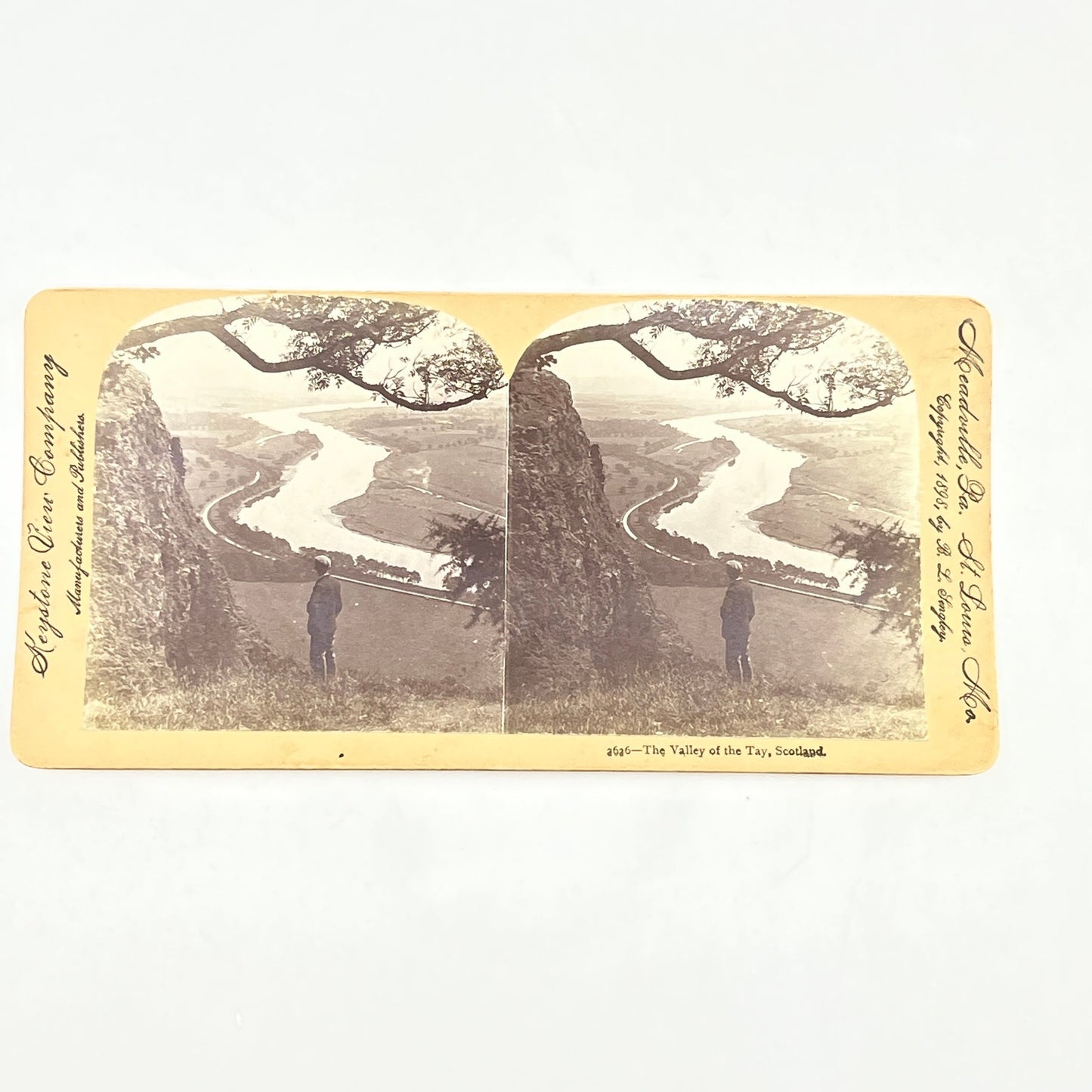 c1900 Stereoview Card The Valley of the Tay Scotland H1-1