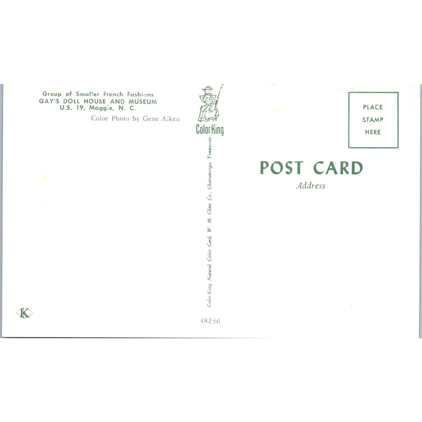 Group of French Fashion Dolls Gay's Doll House & Museum Maggie NC Postcard PB8