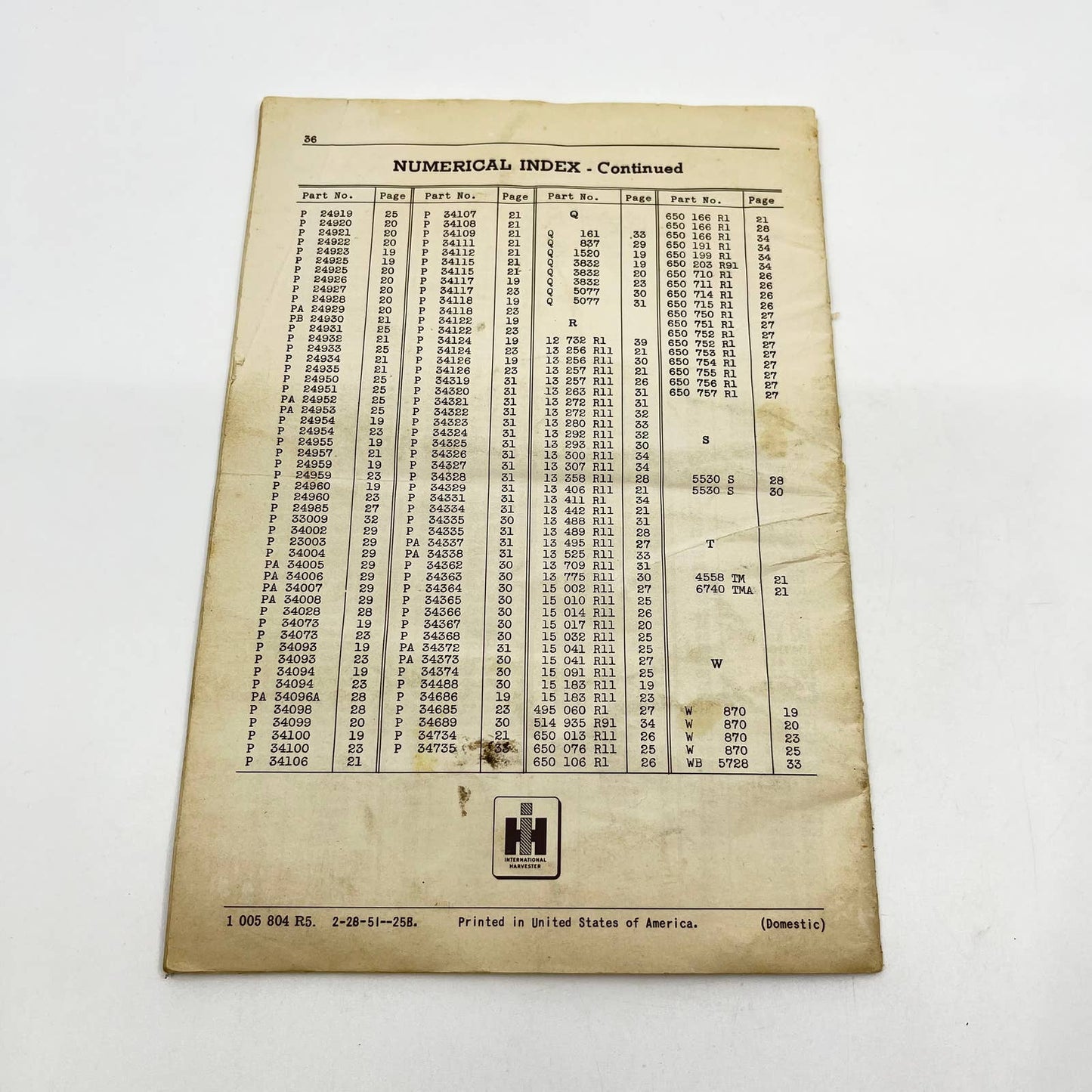 1951 McCormick Deering No. 10-A Tractor Disk Harrow Owners Manual IH TC6
