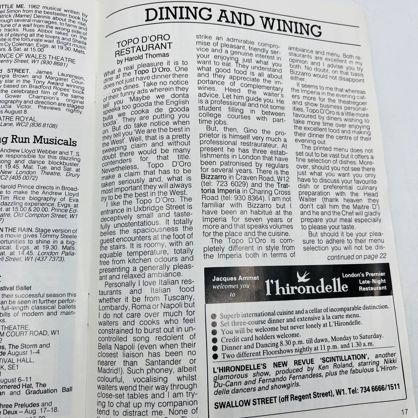 1984 This Is London Tourist Guide Booklet Ballet Theatre Royal Festival Hall BA4