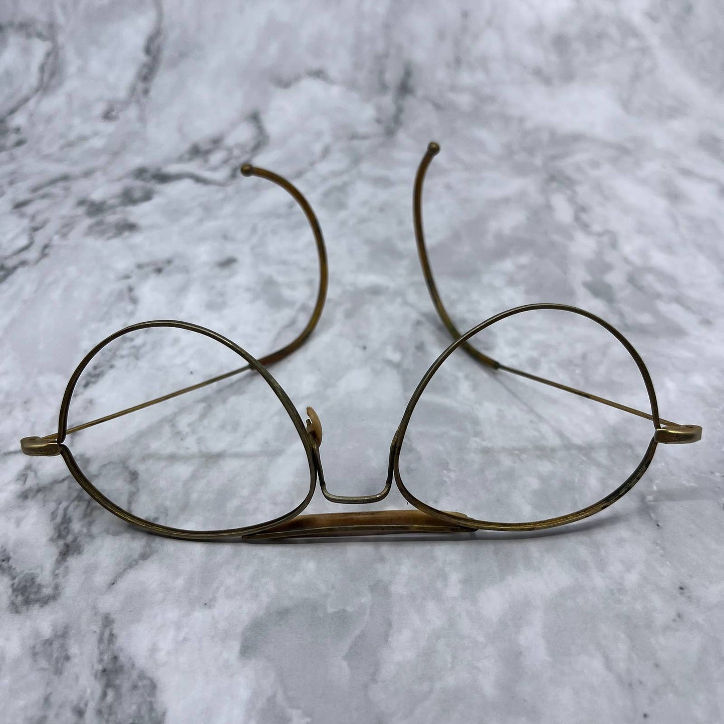 Vintage Brass Aviator Eyeglasses Frames With Celluloid Bridge SE9