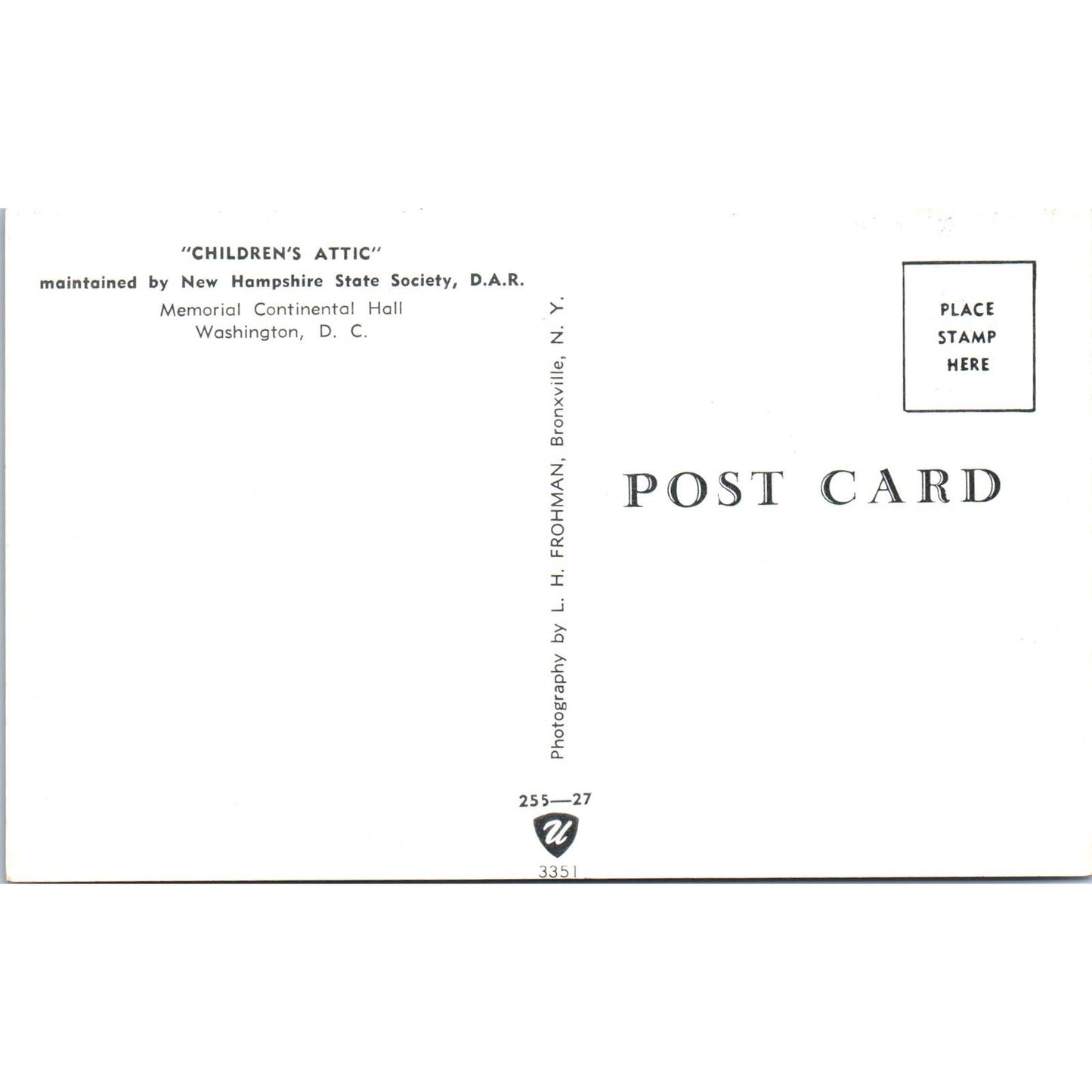 Children's Attic Dolls New Hampshire State Society DAR Original Postcard PB6