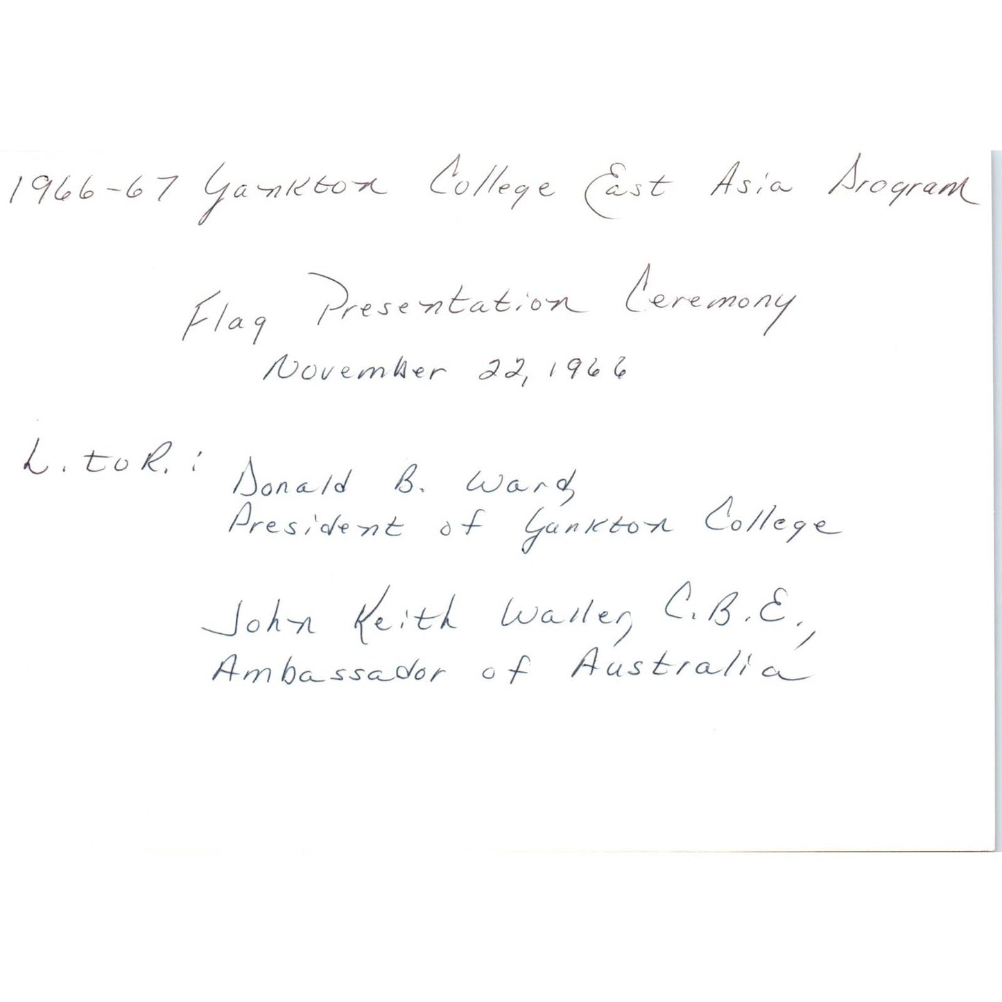 John Keith Waller Australian Ambassador Donald B. Ward Yankton 1966 Photo TK1-P5