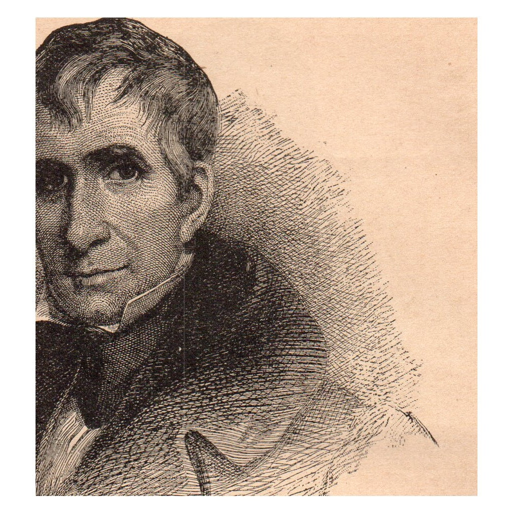 Robert Fulton Portrait 3x3.5" Original Engraving 1899 AK3-7