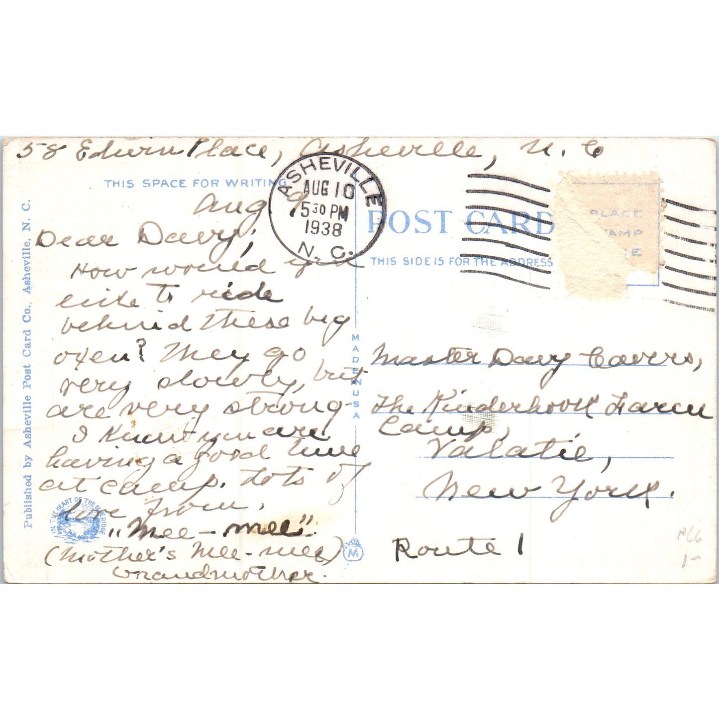 A Mountaineer's Speed Wagon 1938 Original Postcard P2-4