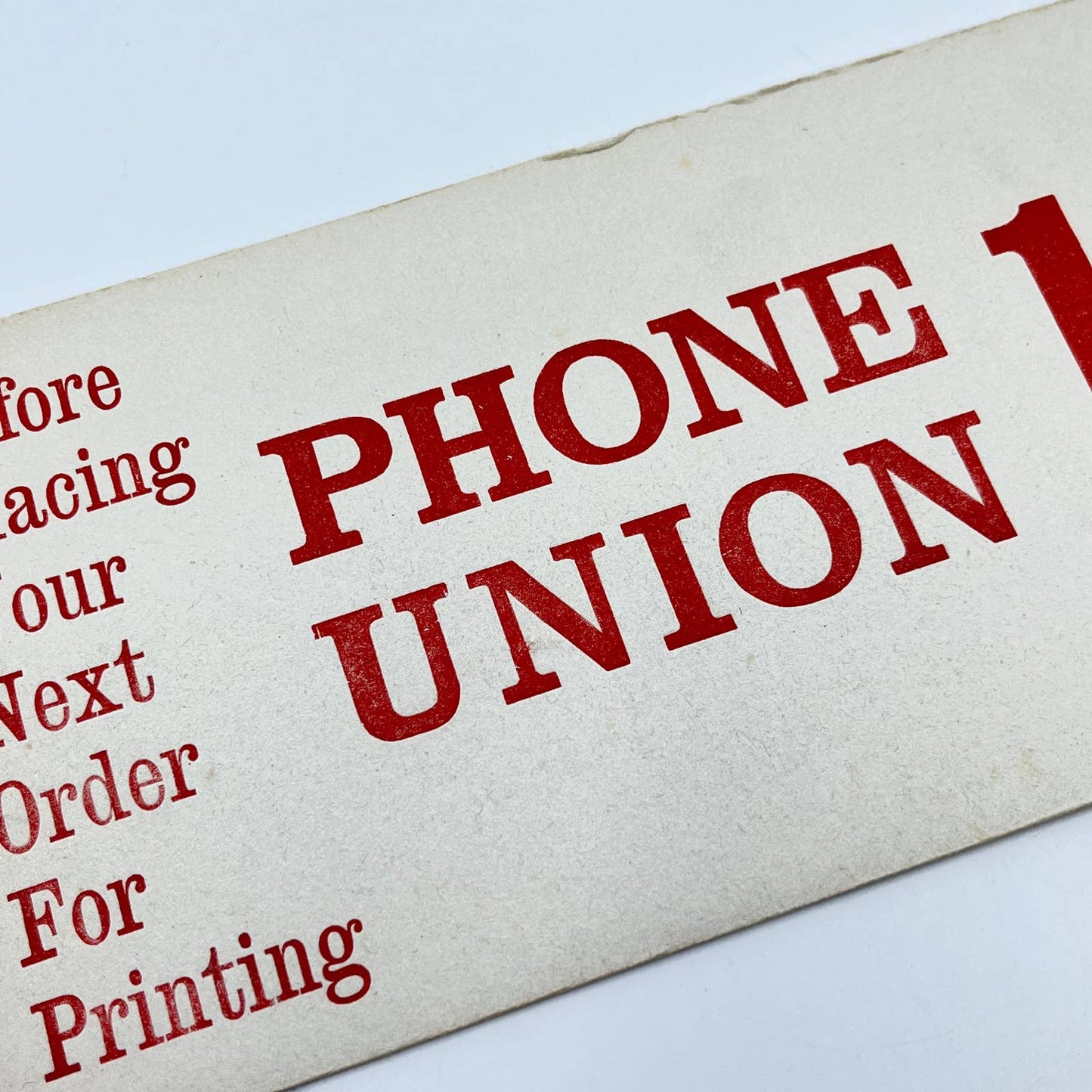 1910s Blotter Card Phone Union 107 The Thompson Press Printing Owosso MI SC9