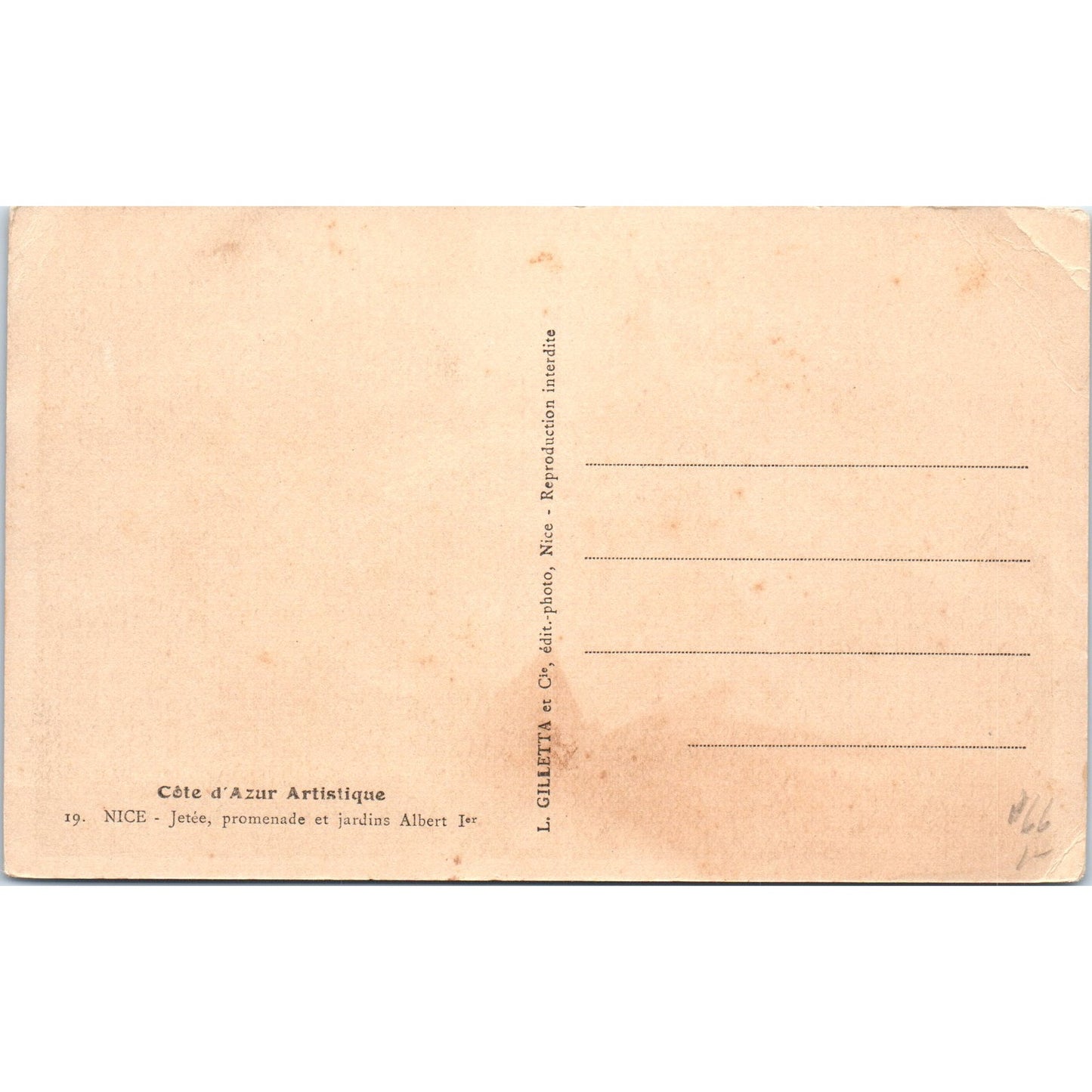 Côte D'azur Artistique Original Postcard P1-15