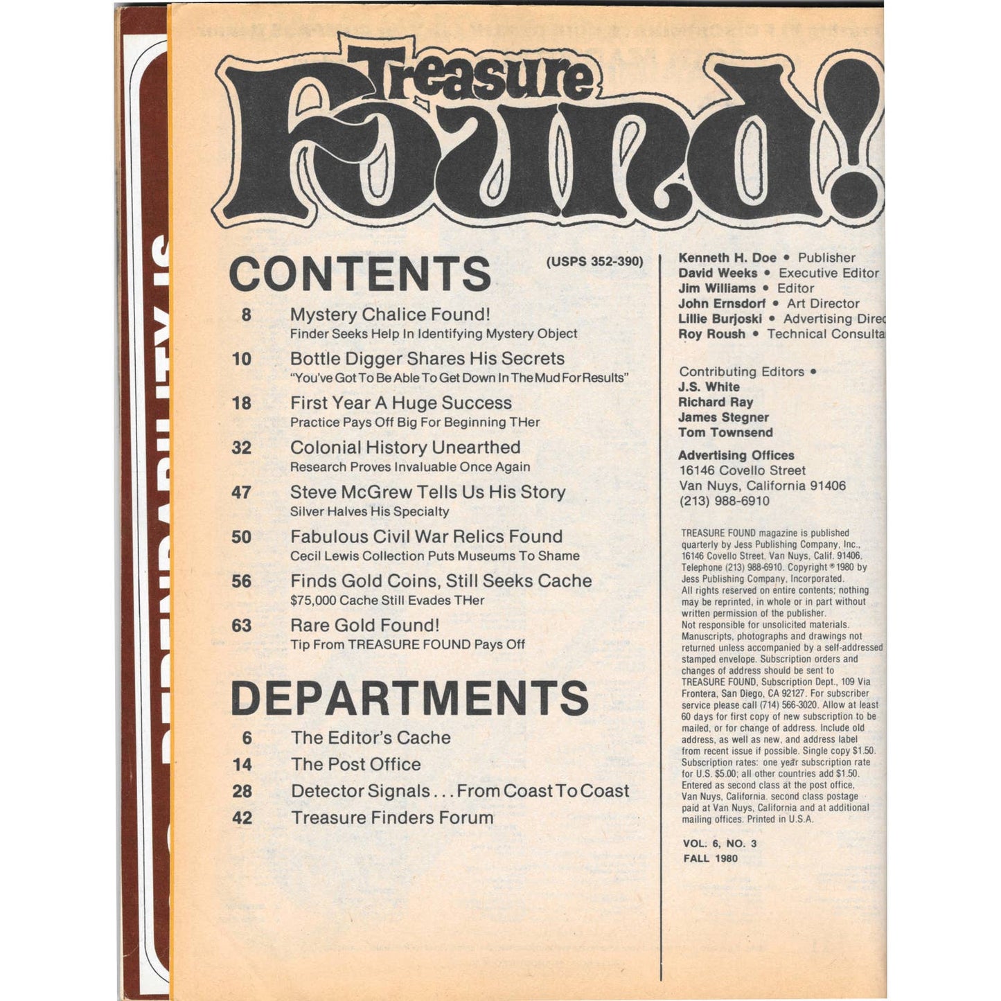 Treasure Found Magazine - Treasure Hunting Gold Metal Detecting Fall 1980 M4