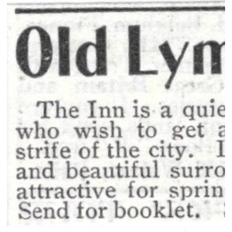 Old Lyme Inn Samuel Johnson Lyme CT - 1903 Original Ad TJ8-7-7