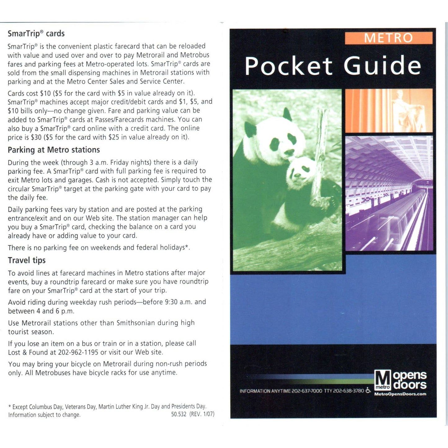 2006 Metro Commuter Rail Pocket Guide and System Map SE8