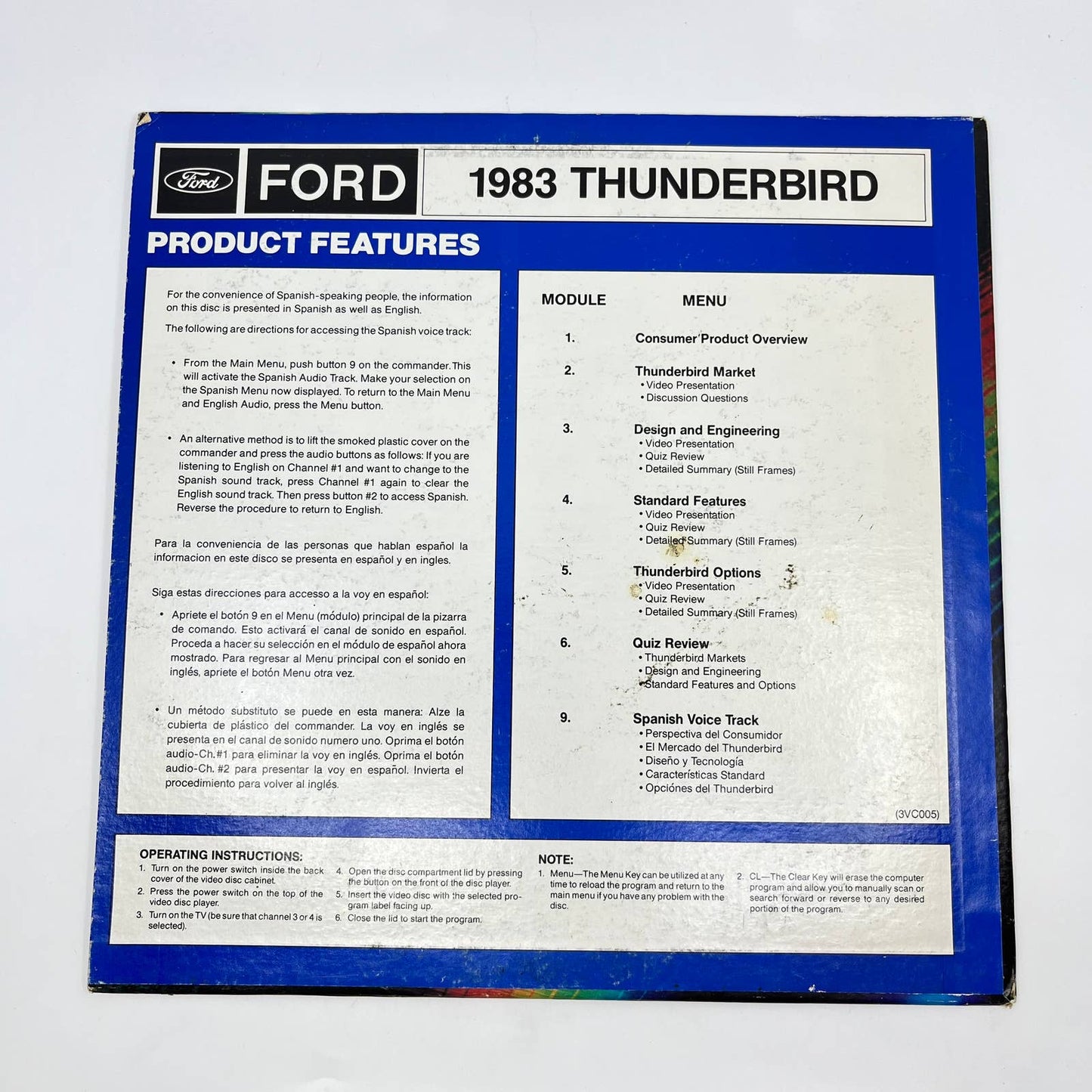 1983 Ford Promo Laserdisc Laser Disc 83 Ford Thunderbird Features TA3
