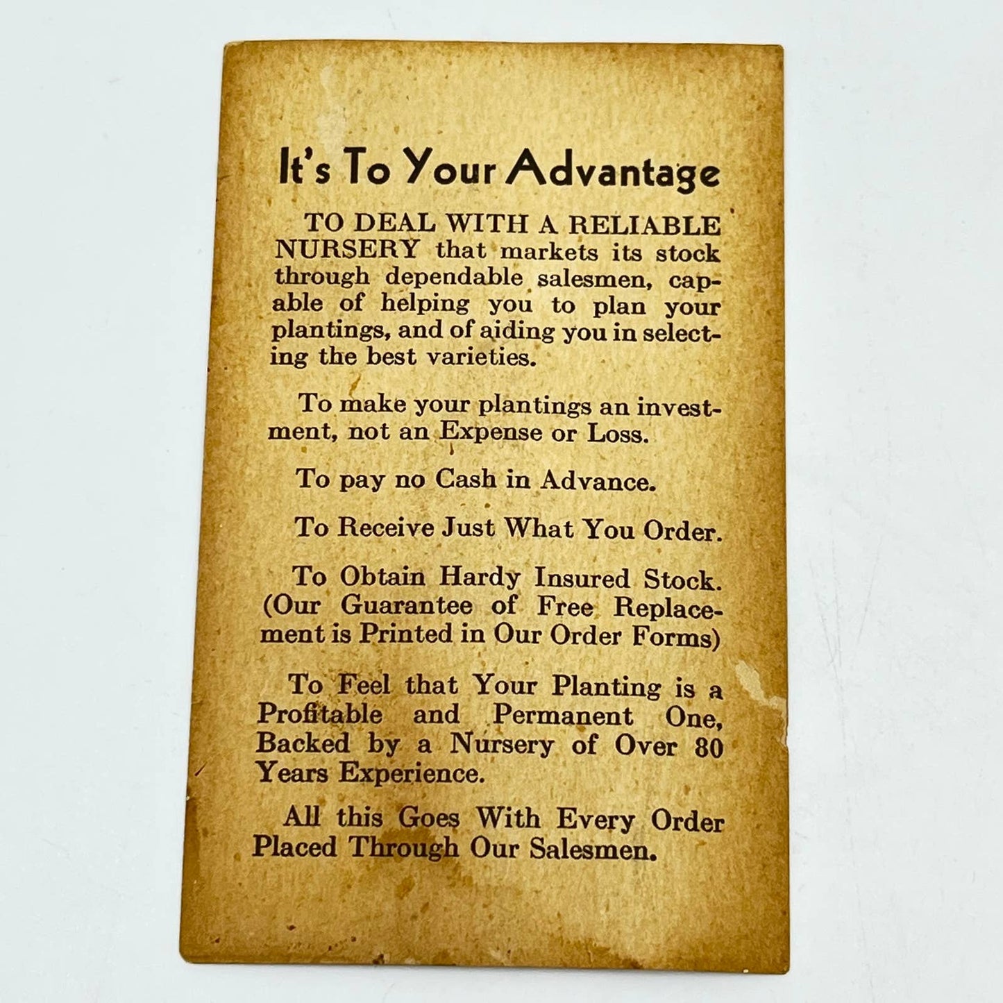 C.W. Stuart & Co Nursery Newark New York State M.K. Macpherson Business Card SC6
