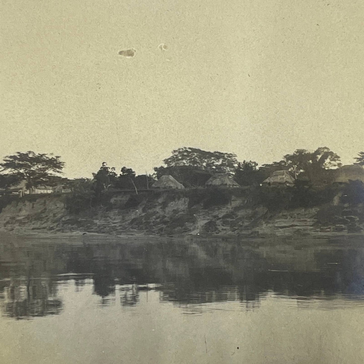 1903 Original Sepia Photograph Scene on the River Grijalva Tabasco Mexico AC7