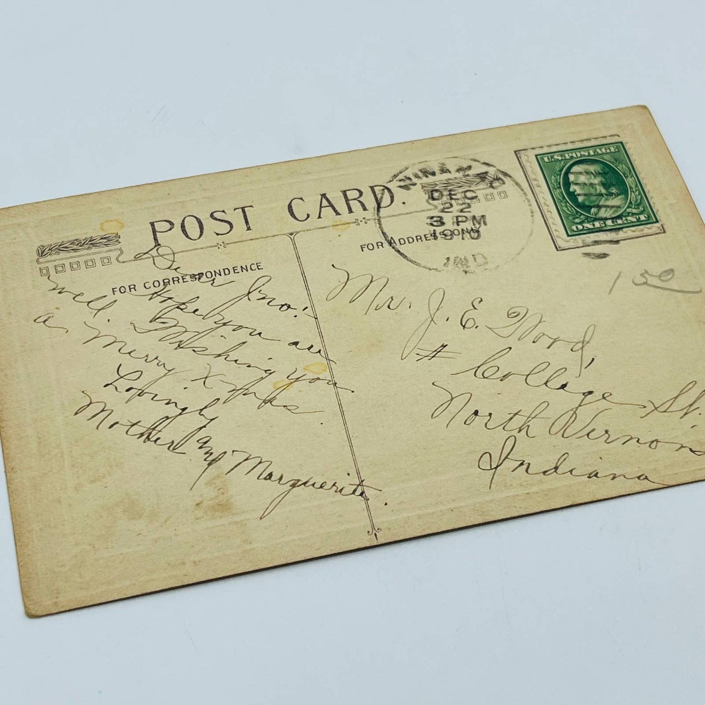 1910s Christmas Post Card WINSCH Back Dresden Art Deco Castle River PA4