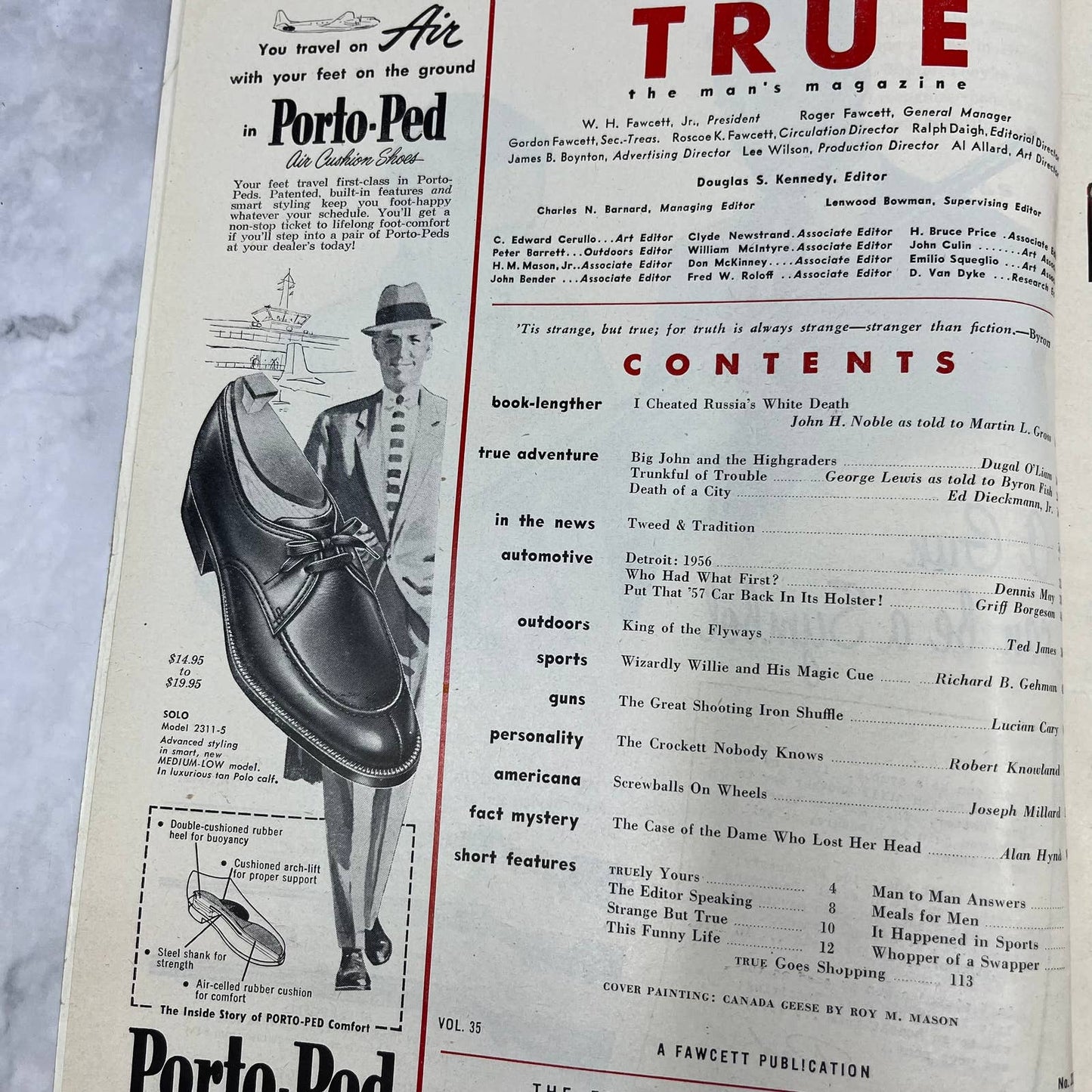 1955 November TRUE the man's magazine car 1956 Preview Russia's white death TJ3