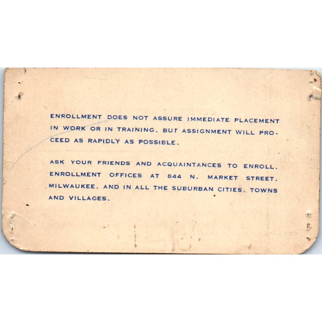 1940s Civilian Defense Enrollment Certificate Card Milwaukee WI SE5-1