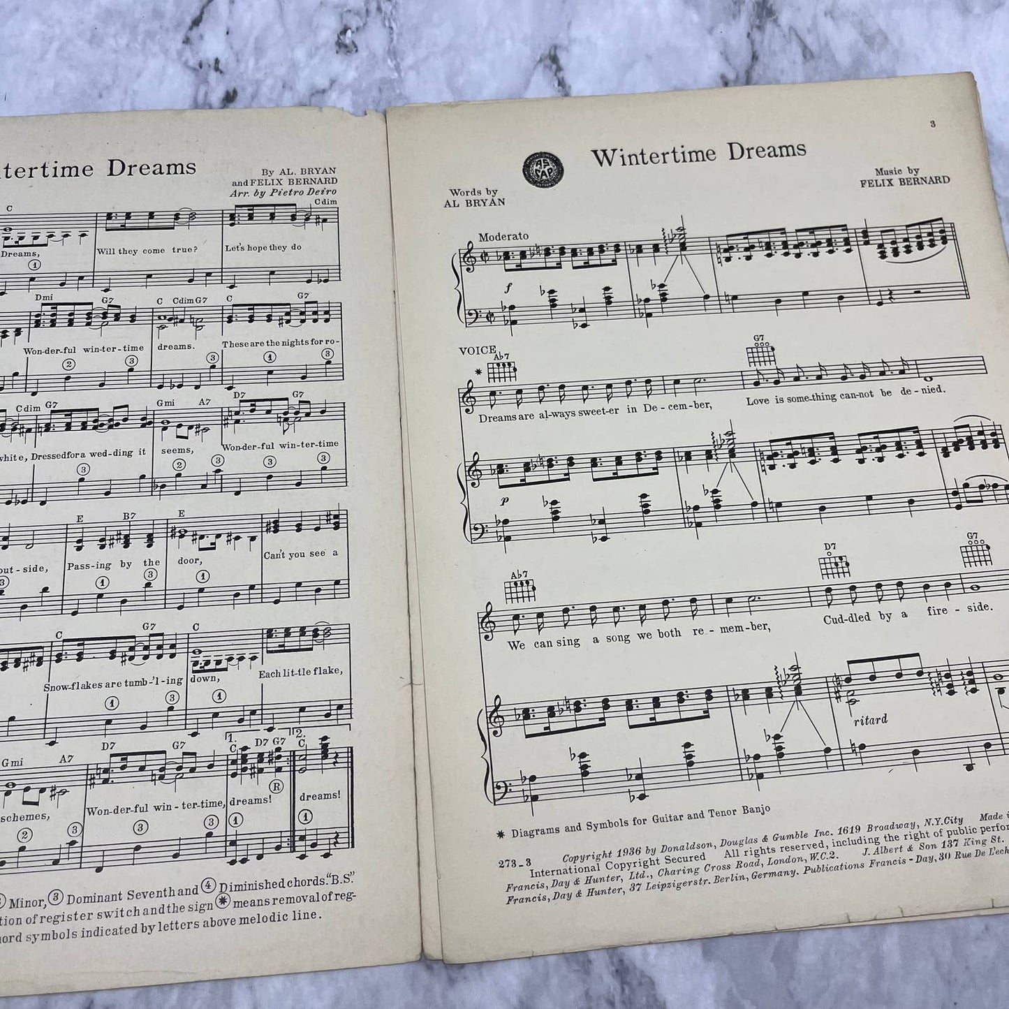 Vintage Sheet Music - Wintertime Dreams - Felix Bernard George Olsen TI1