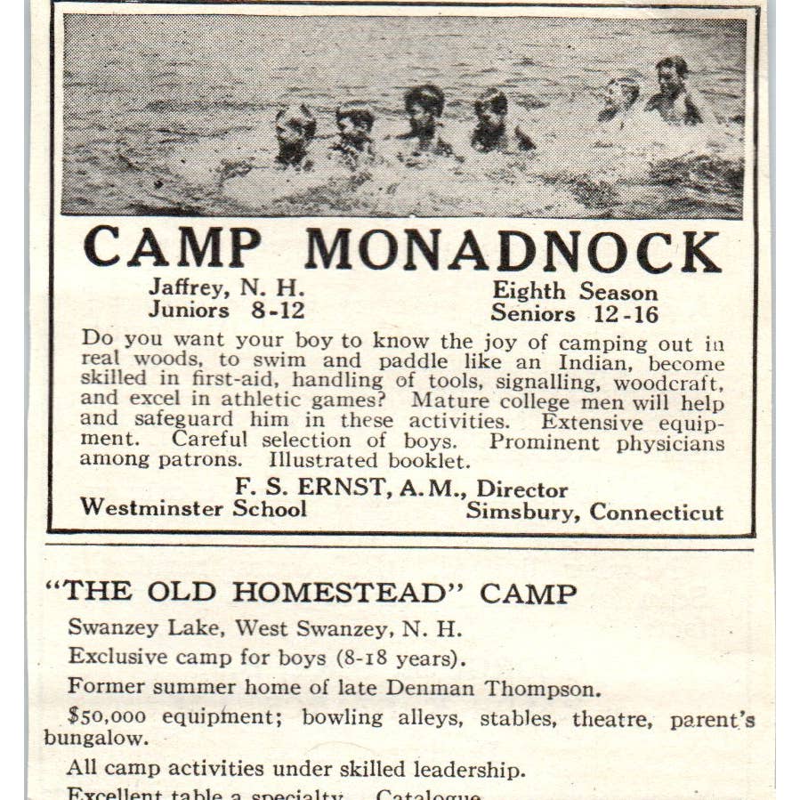 Camp Katahdin Forest Lake Sweden, Maine George E. Pike - 1921 Original Ad TJ7-S