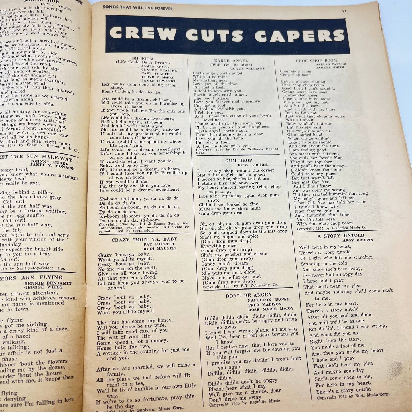 January 1956 SONGS THAT WILL LIVE FOREVER Magazine Teresa Brewer Crew Cuts TF3